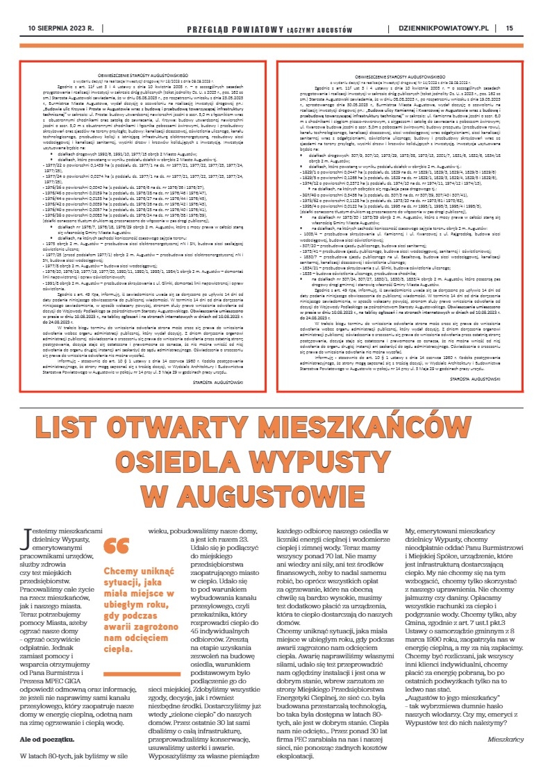 Wydanie Przeglądu Powiatowego nr 29/1152 z dnia 10 - strona 15