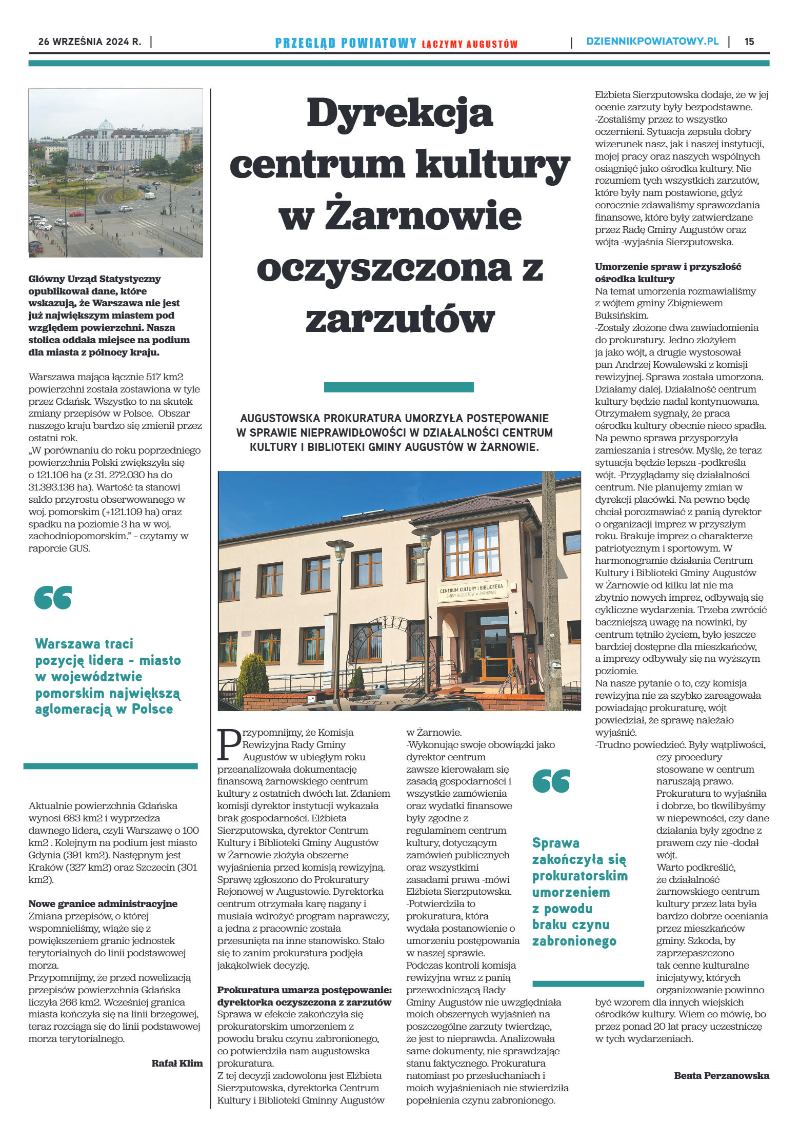 Miesięcznik Przegląd Powiatowy nr 2 z dnia 26 wrze - strona 15