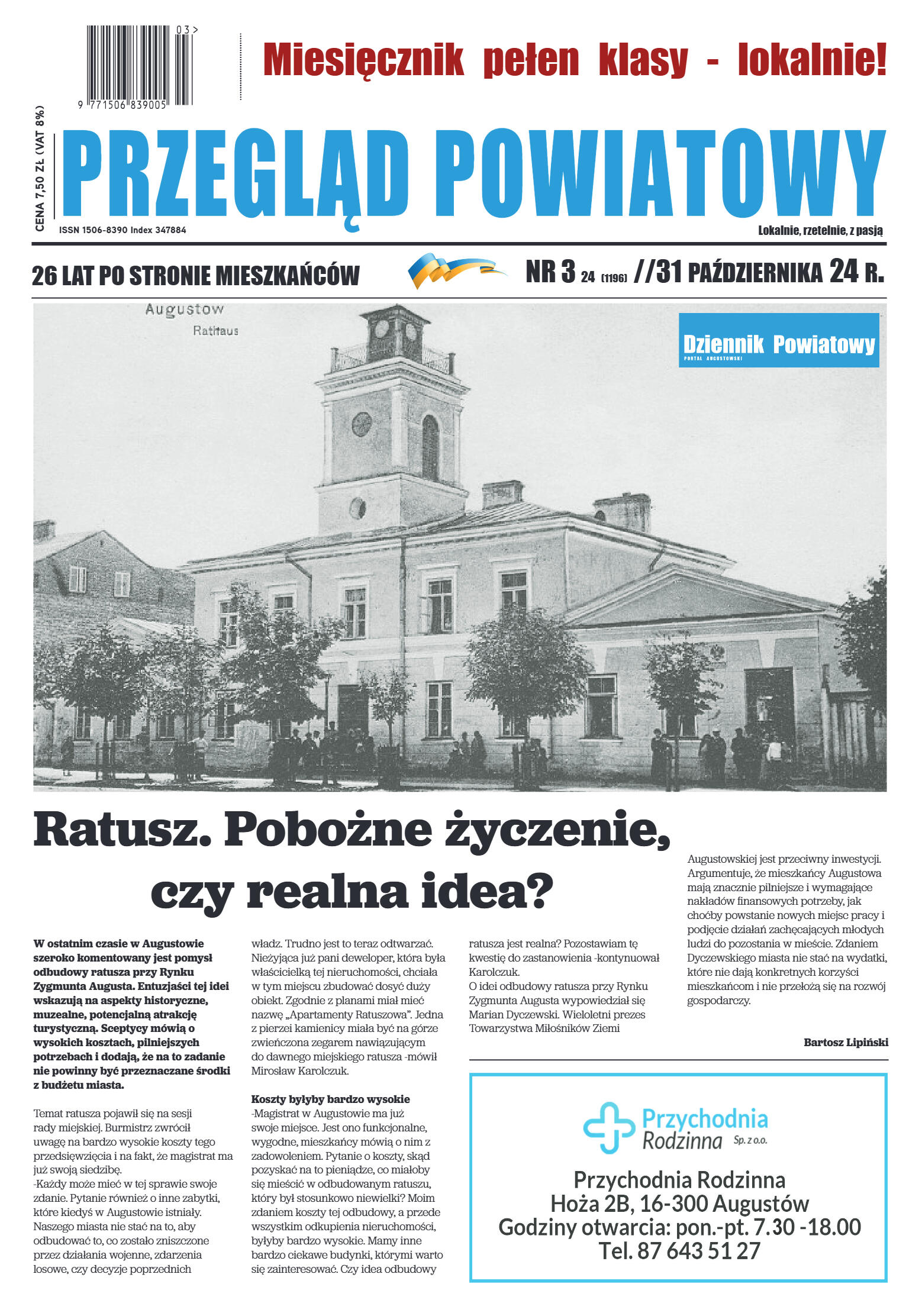 Miesięcznik Przegląd Powiatowy nr 3 z dnia 31 paźd - strona 1