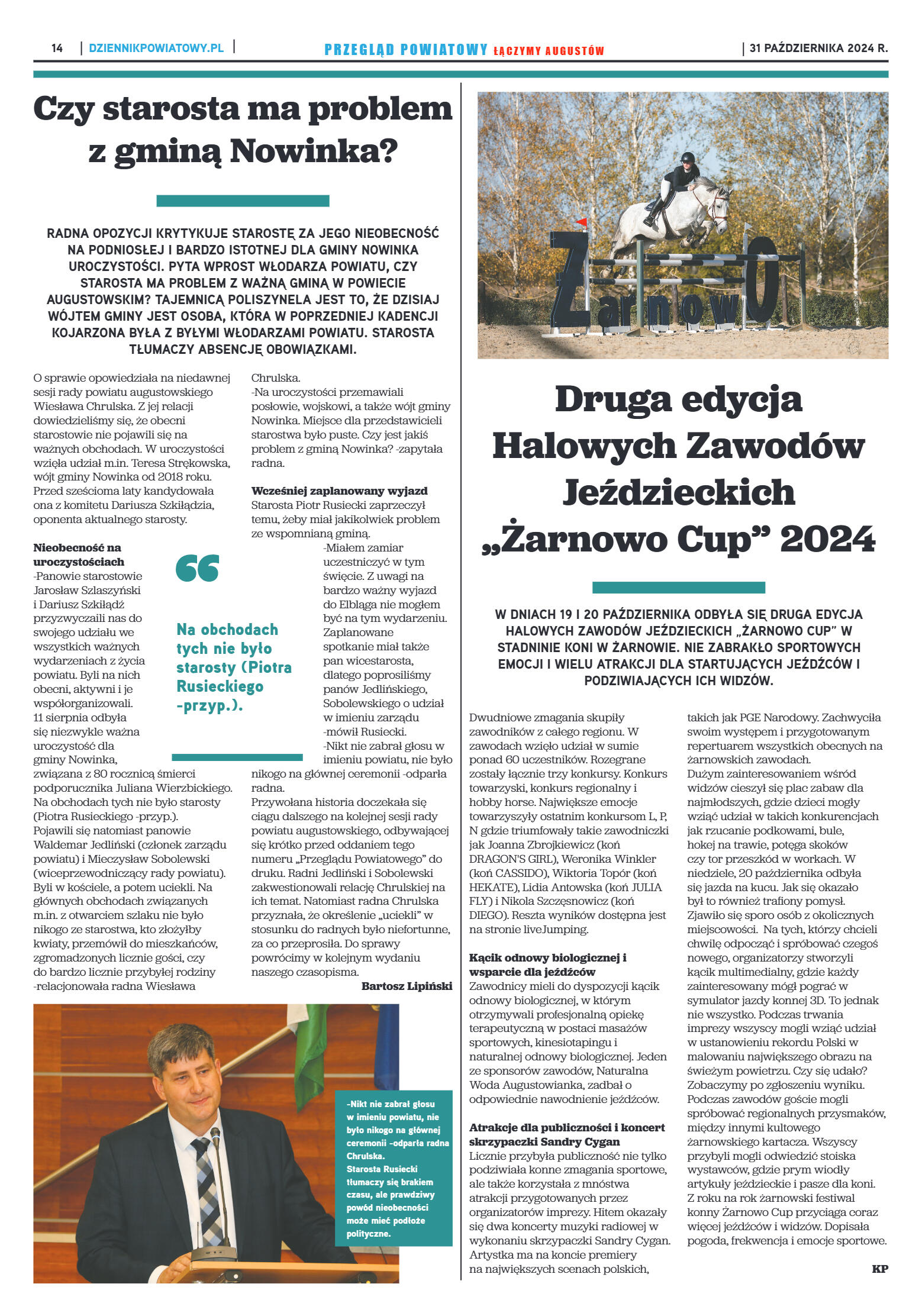 Miesięcznik Przegląd Powiatowy nr 3 z dnia 31 paźd - strona 14