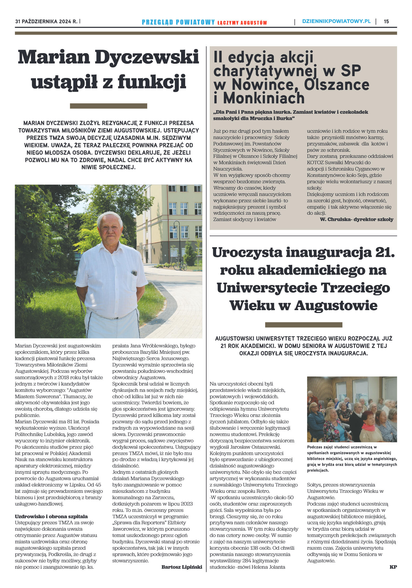 Miesięcznik Przegląd Powiatowy nr 3 z dnia 31 paźd - strona 15
