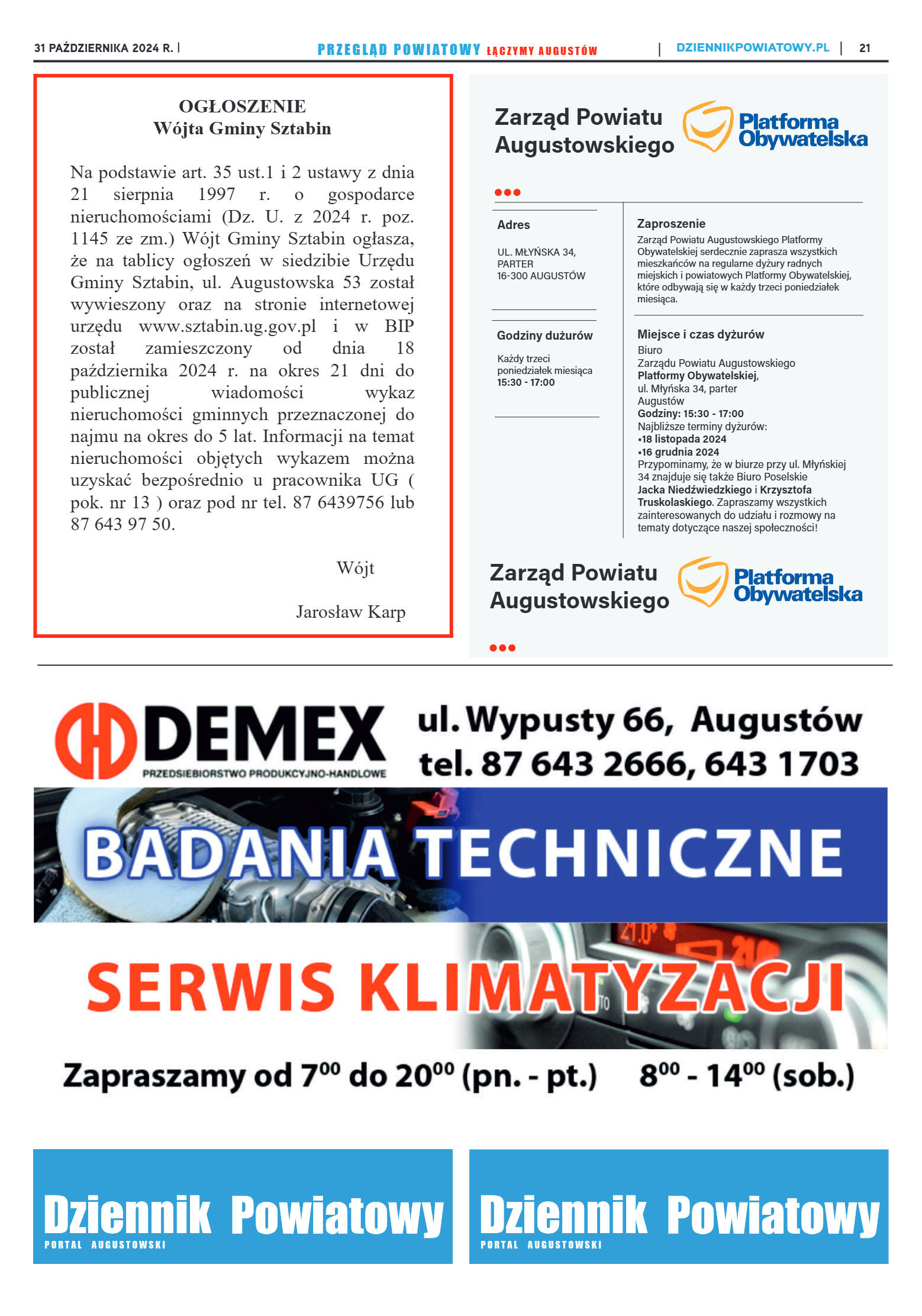 Miesięcznik Przegląd Powiatowy nr 3 z dnia 31 paźd - strona 21