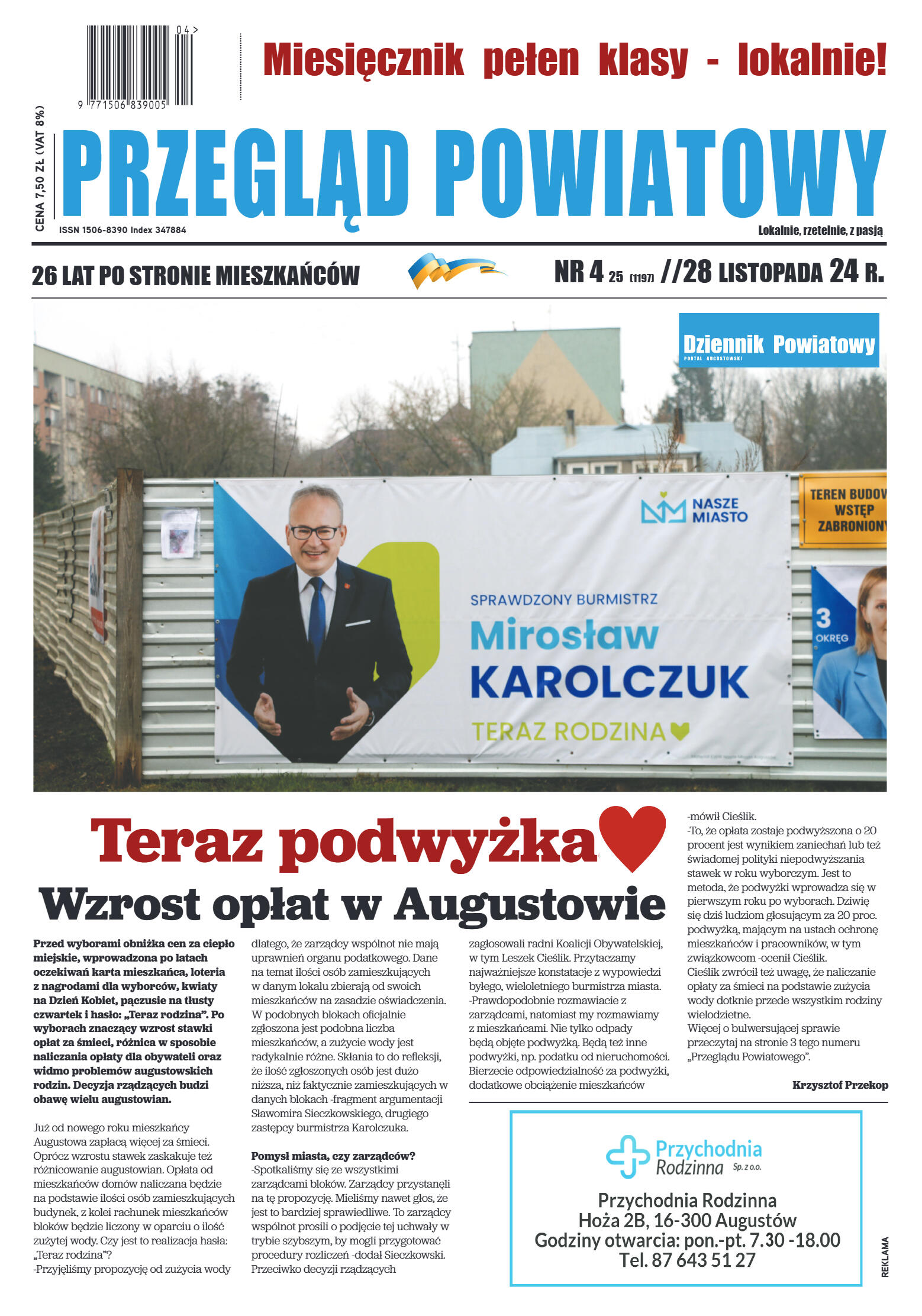 Miesięcznik Przegląd Powiatowy nr 4 z dnia 28 list - strona 1