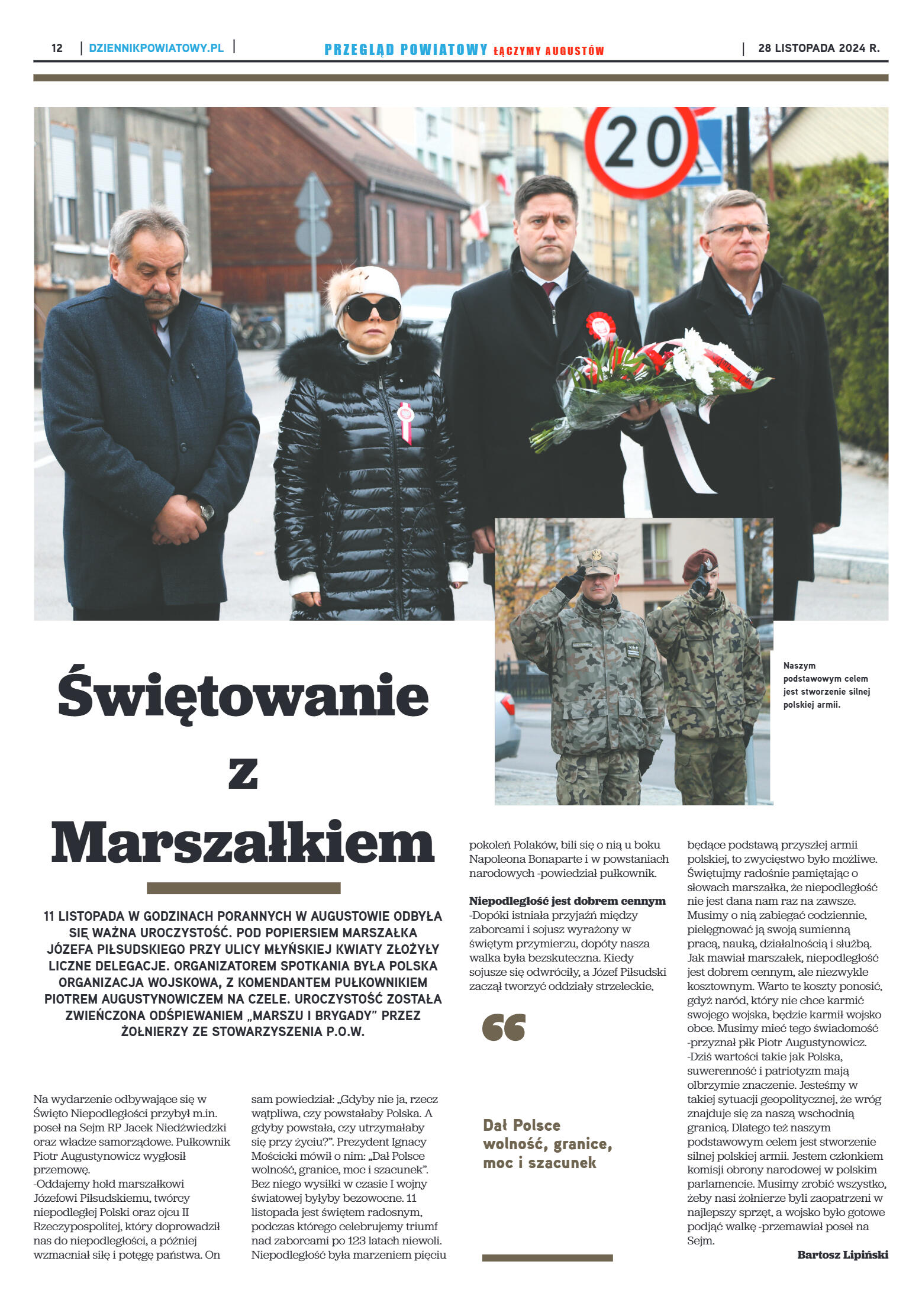 Miesięcznik Przegląd Powiatowy nr 4 z dnia 28 list - strona 12