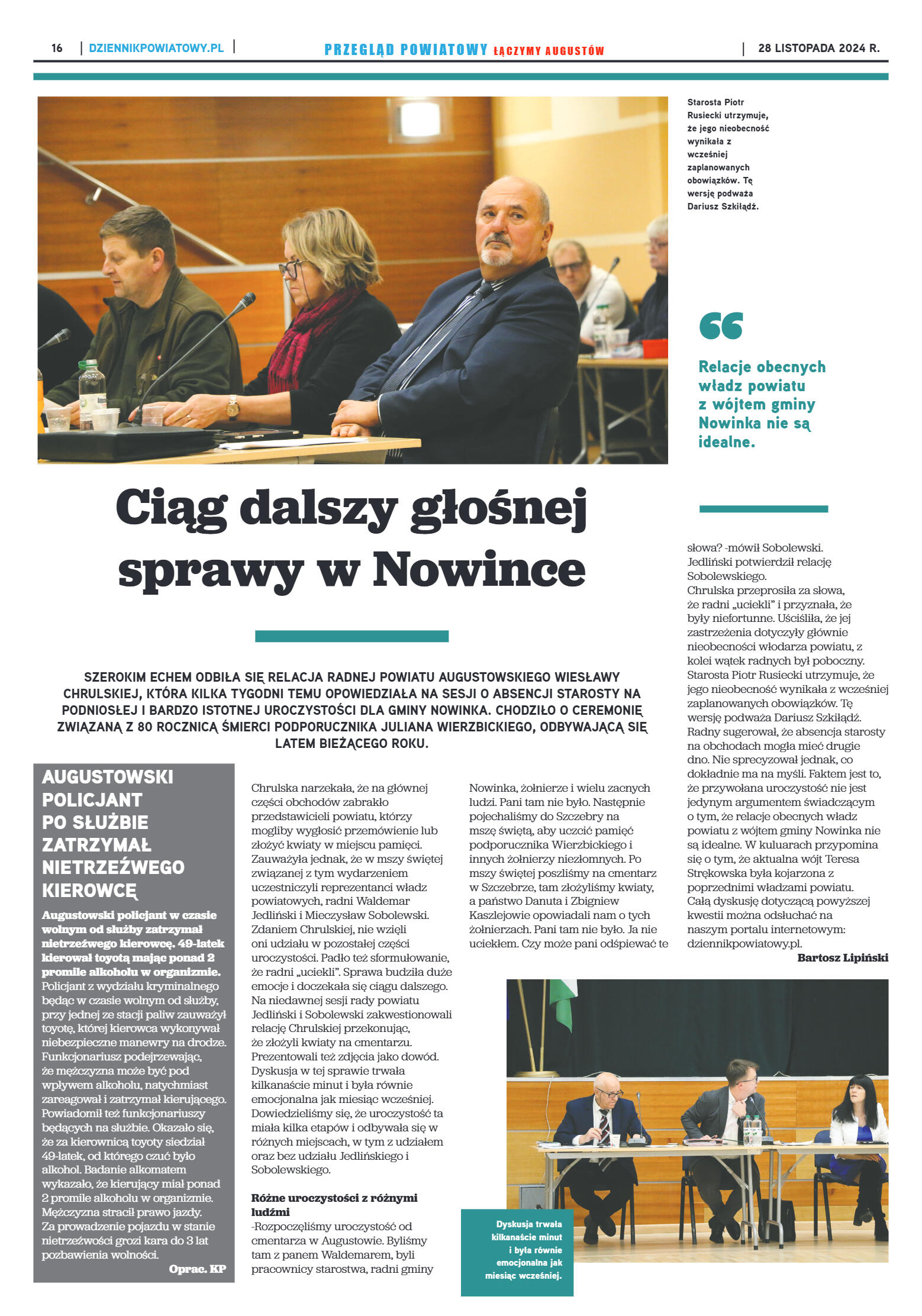 Miesięcznik Przegląd Powiatowy nr 4 z dnia 28 list - strona 16
