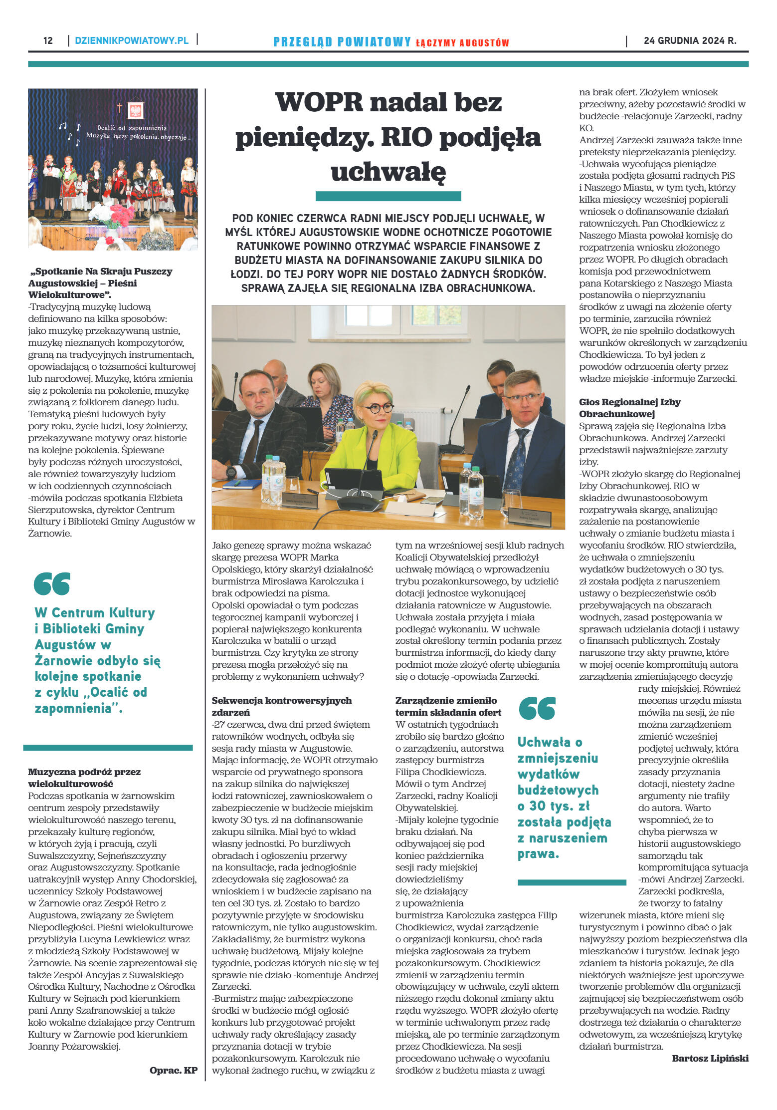 Miesięcznik Przegląd Powiatowy nr 5 z dnia 19 grud - strona 12