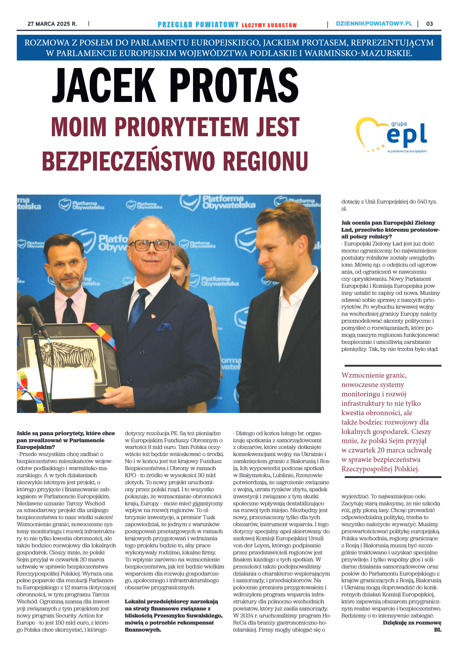 Miesięcznik Przegląd Powiatowy nr 3 z dnia 27 mar - strona 3