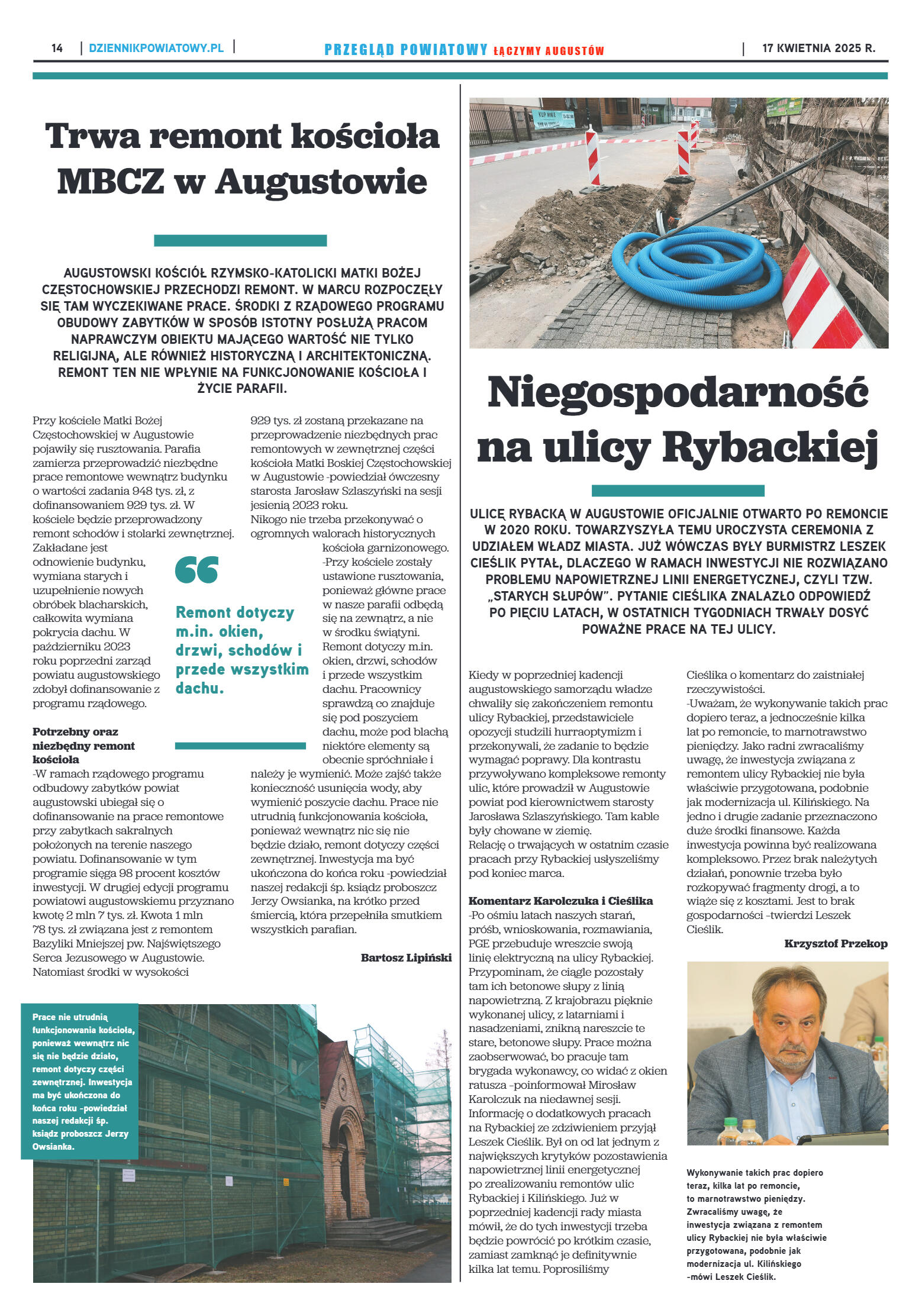 Miesięcznik Przegląd Powiatowy nr 4 z dnia 17 kwie - strona 14