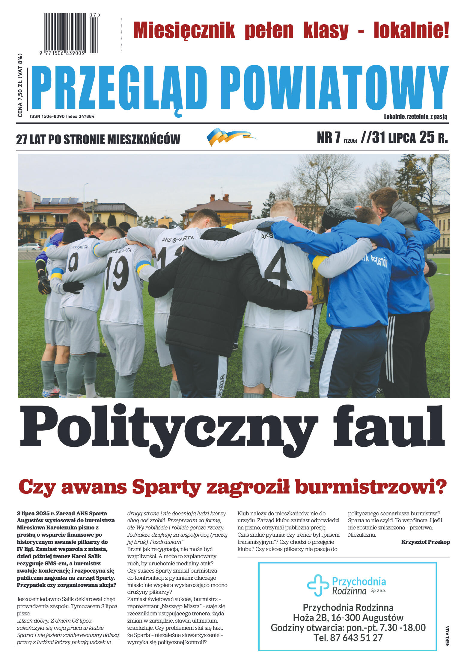 Miesięcznik Przegląd Powiatowy nr 7 z dnia 31 lipc - strona 1