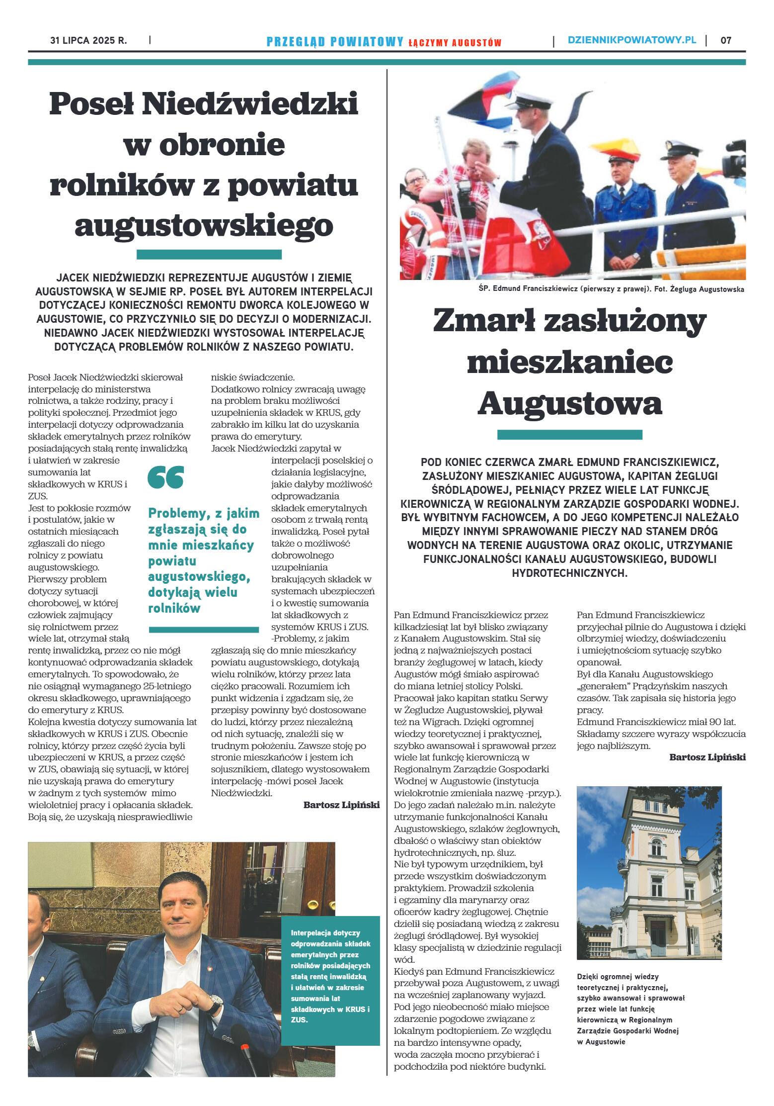 Miesięcznik Przegląd Powiatowy nr 7 z dnia 31 lipc - strona 7