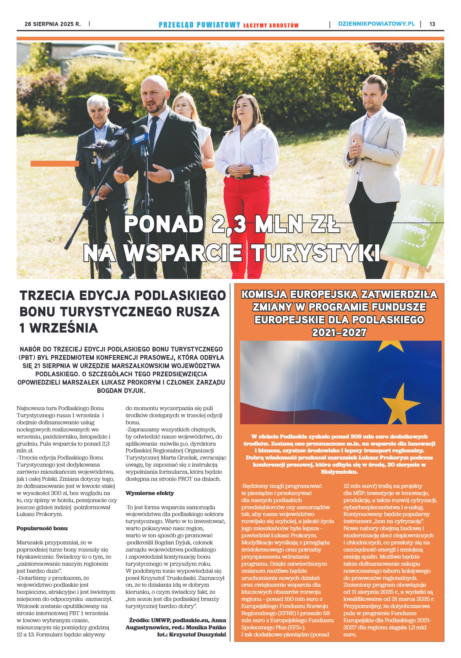 Miesięcznik Przegląd Powiatowy nr 8 z dnia 28 sier - strona 13