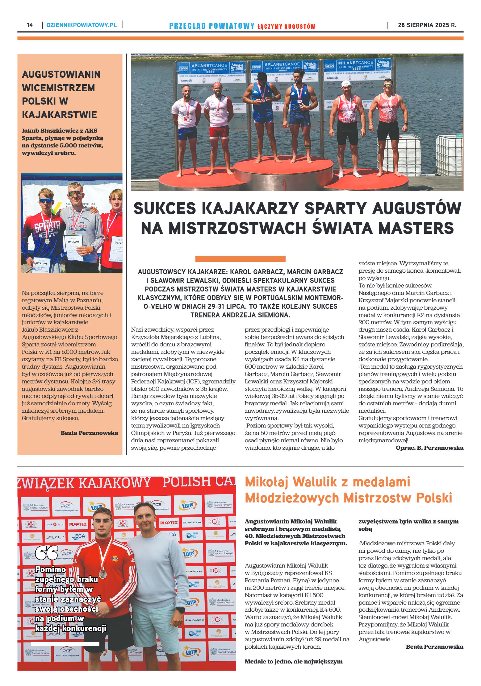 Miesięcznik Przegląd Powiatowy nr 8 z dnia 28 sier - strona 14