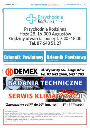 Miesięcznik Przegląd Powiatowy nr 8 z dnia 28 sier - strona 21