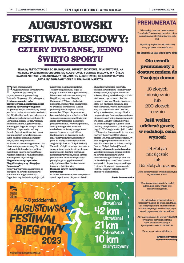Wydanie Przeglądu Powiatowego nr 31/1155 z 24-08-2 - strona 16