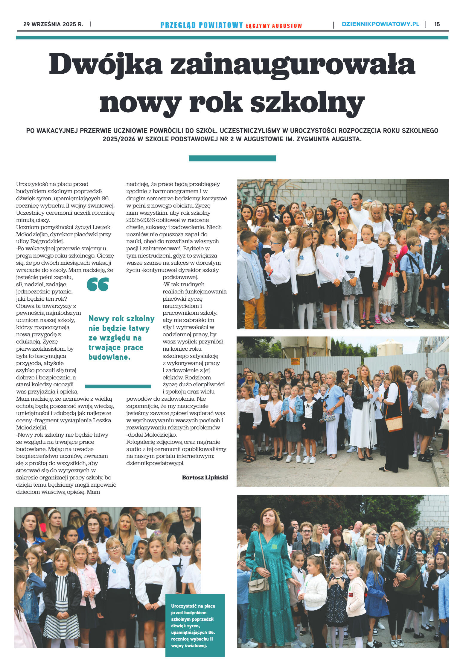 Miesięcznik Przegląd Powiatowy nr 9 z dnia 29 wrze - strona 15