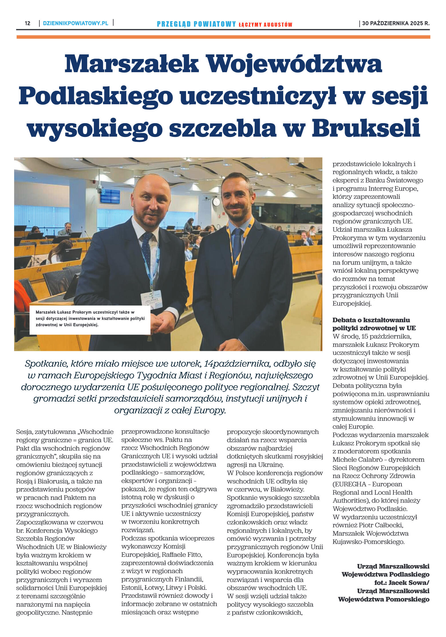 Miesięcznik Przegląd Powiatowy nr 10 z dnia 30 paź - strona 12