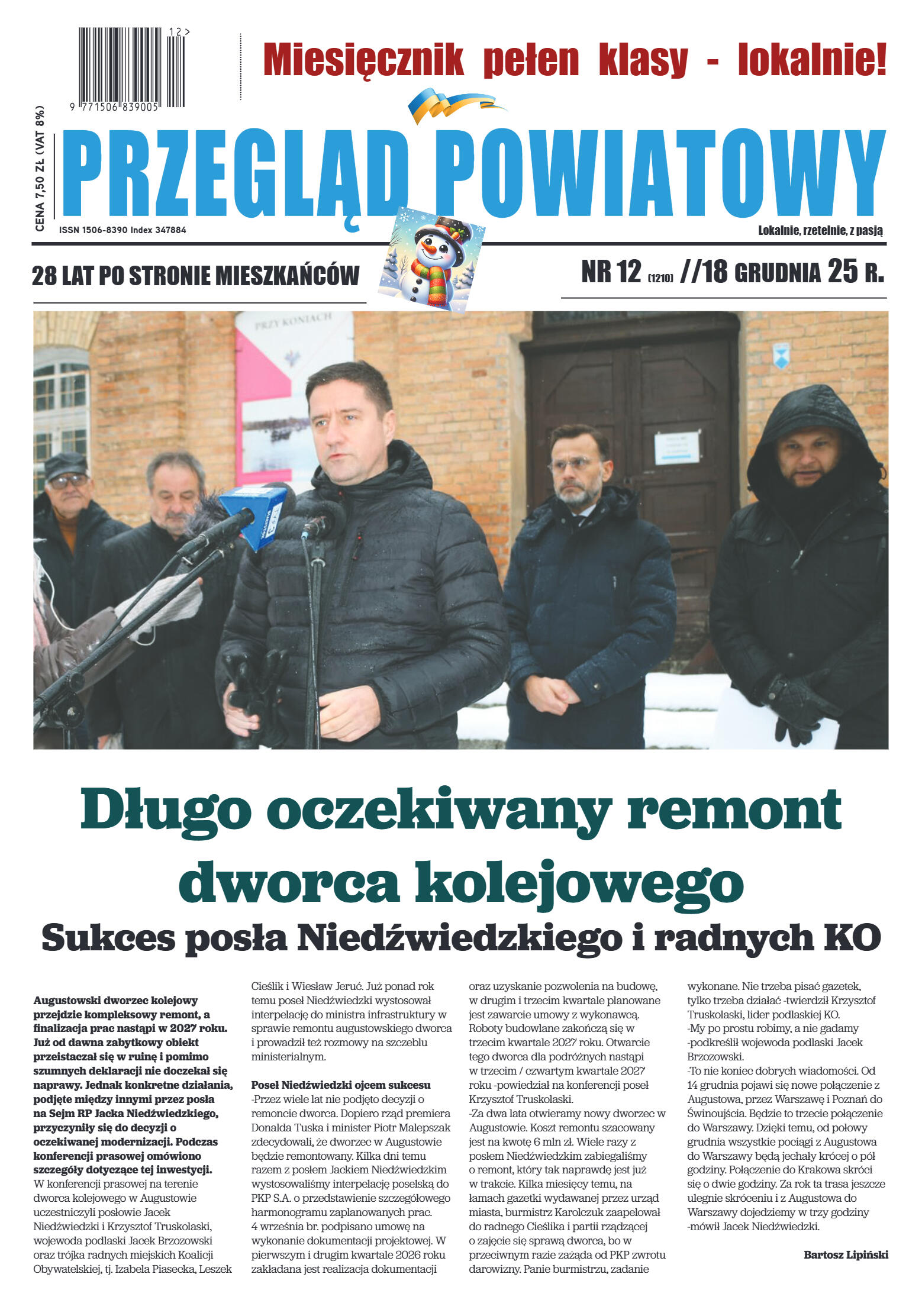 Miesięcznik Przegląd Powiatowy nr 12 z dnia 18 gru - strona 1