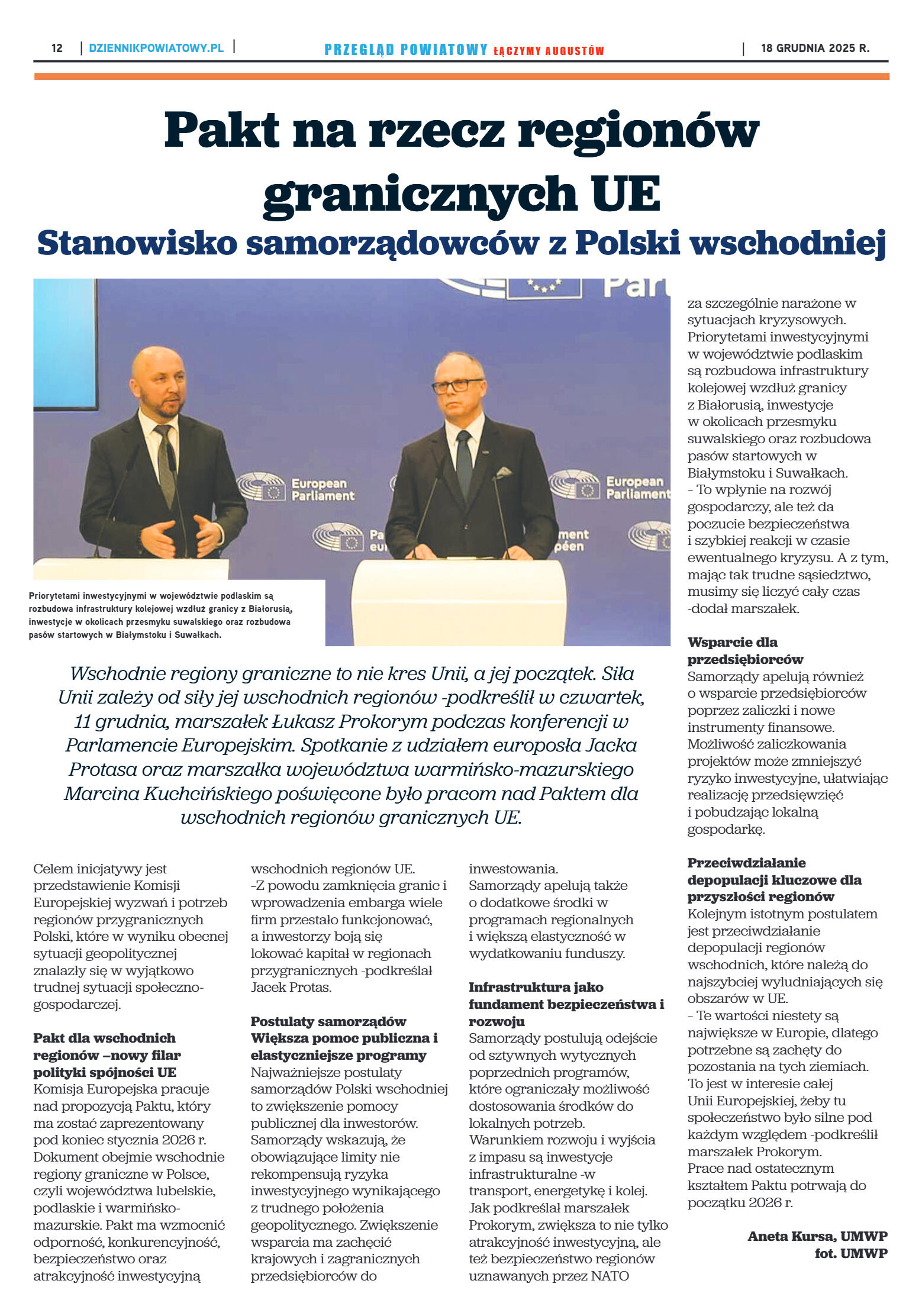 Miesięcznik Przegląd Powiatowy nr 12 z dnia 18 gru - strona 12