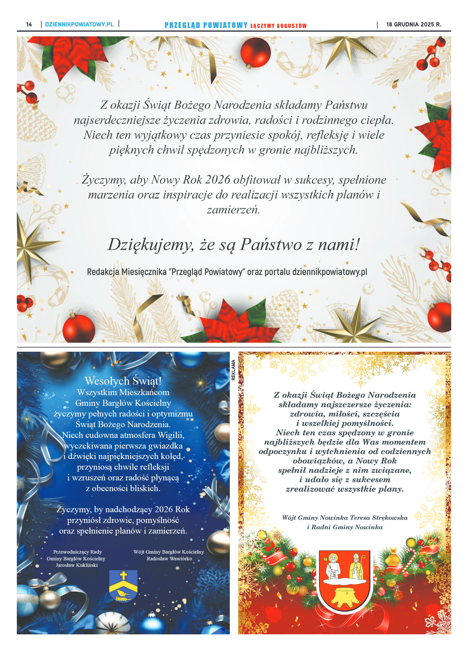 Miesięcznik Przegląd Powiatowy nr 12 z dnia 18 gru - strona 14