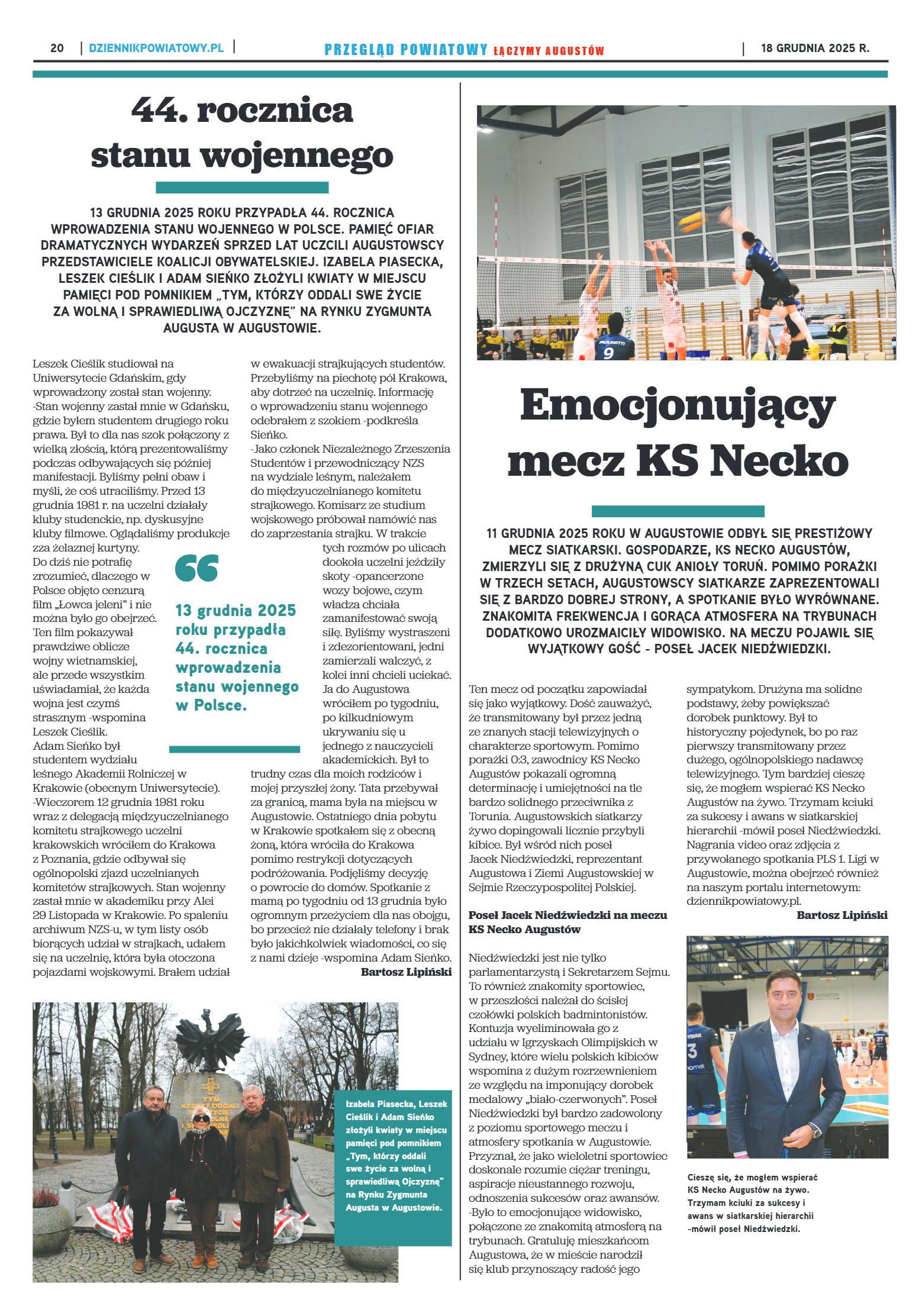 Miesięcznik Przegląd Powiatowy nr 12 z dnia 18 gru - strona 20