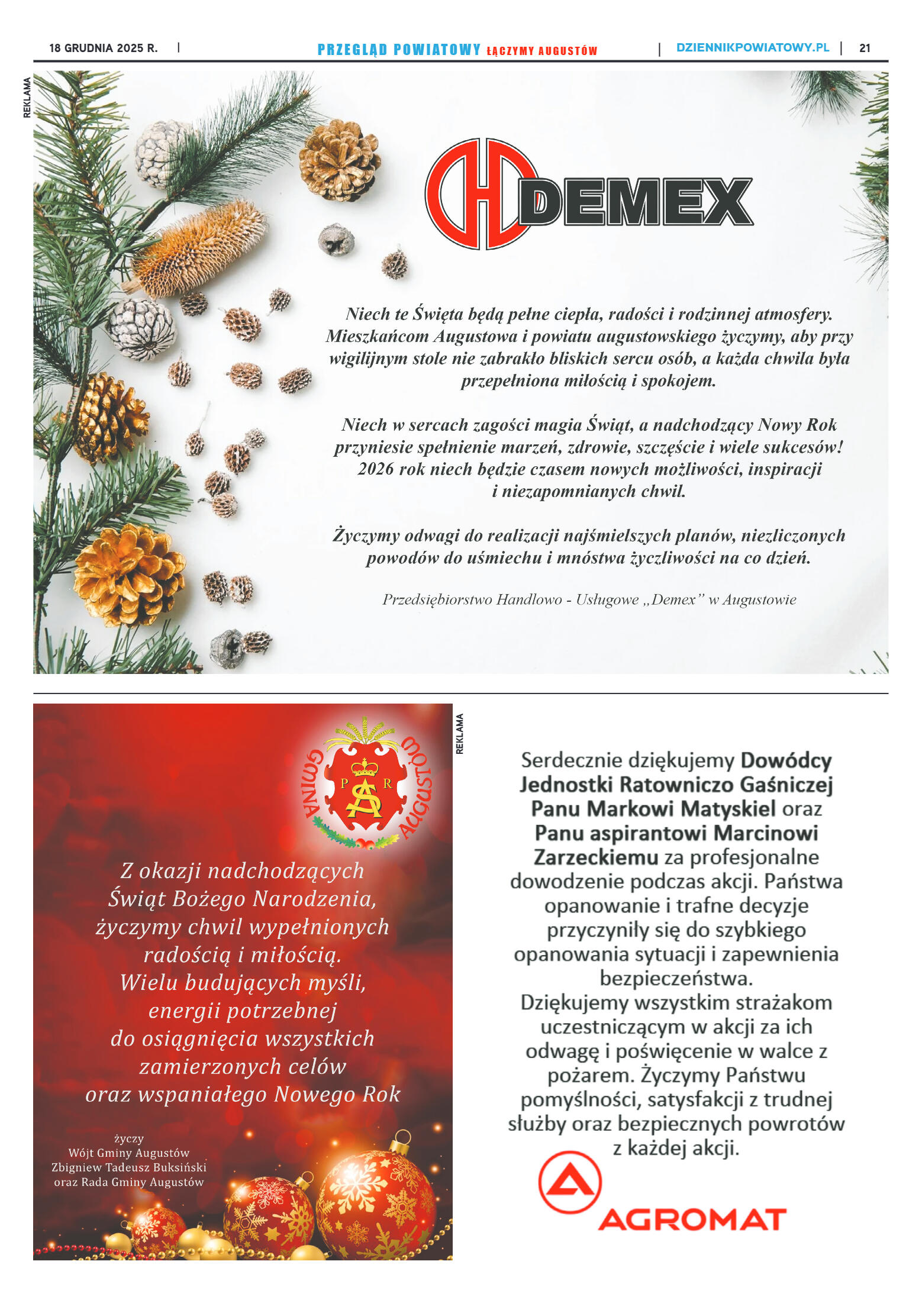 Miesięcznik Przegląd Powiatowy nr 12 z dnia 18 gru - strona 21