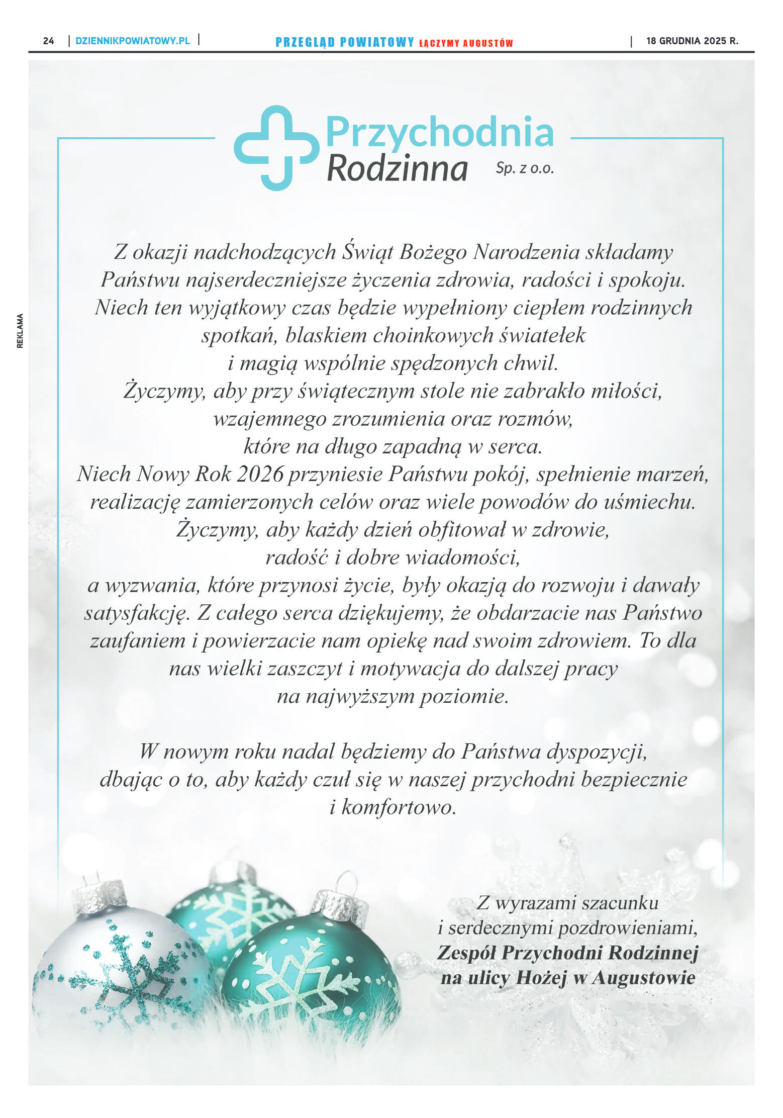 Miesięcznik Przegląd Powiatowy nr 12 z dnia 18 gru - strona 24