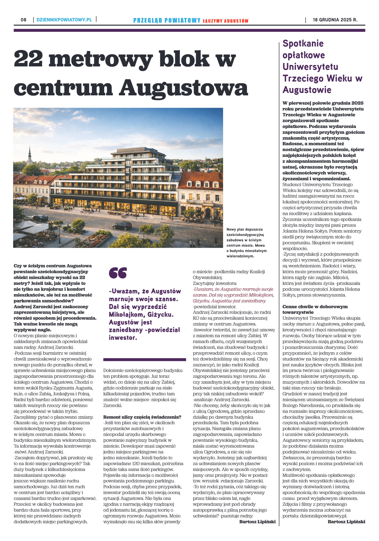 Miesięcznik Przegląd Powiatowy nr 12 z dnia 18 gru - strona 8