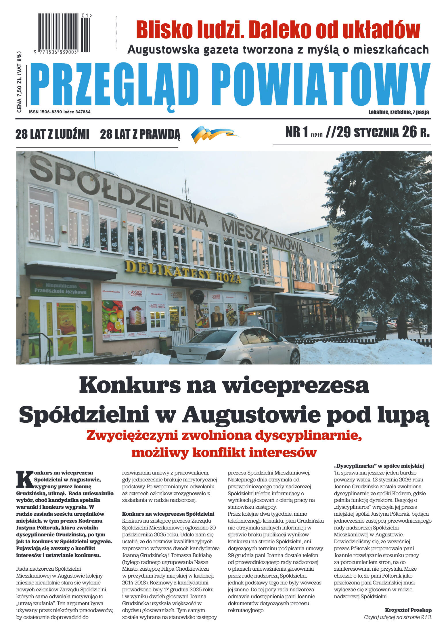 Miesięcznik Przegląd Powiatowy nr 1 z dnia 29 styc - strona 1