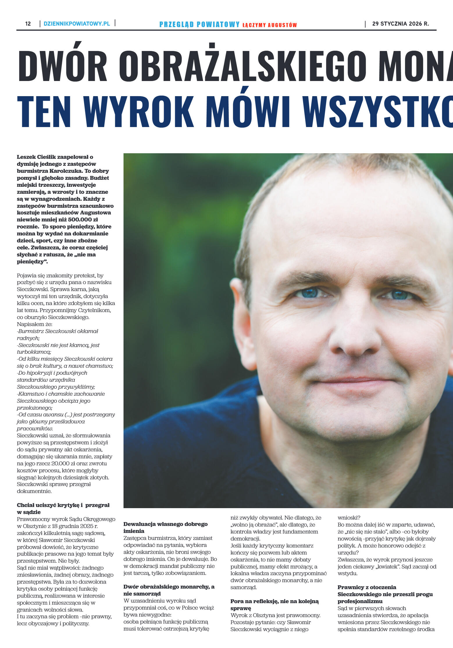 Miesięcznik Przegląd Powiatowy nr 1 z dnia 29 styc - strona 12