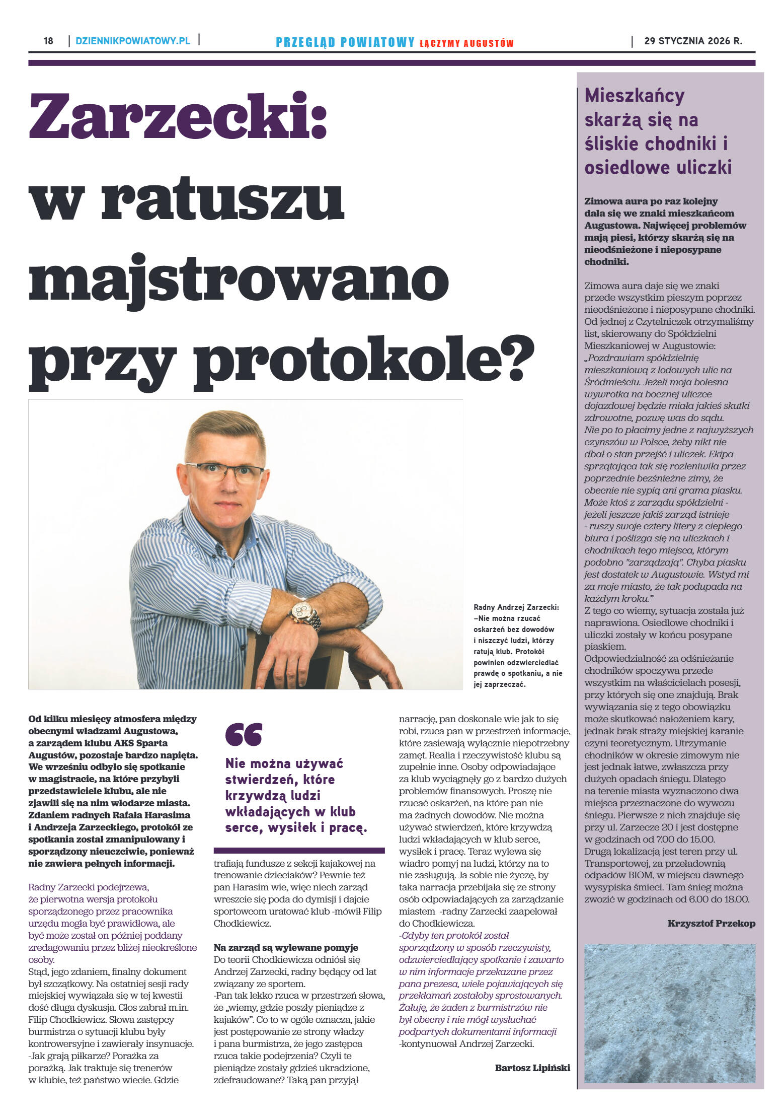 Miesięcznik Przegląd Powiatowy nr 1 z dnia 29 styc - strona 18