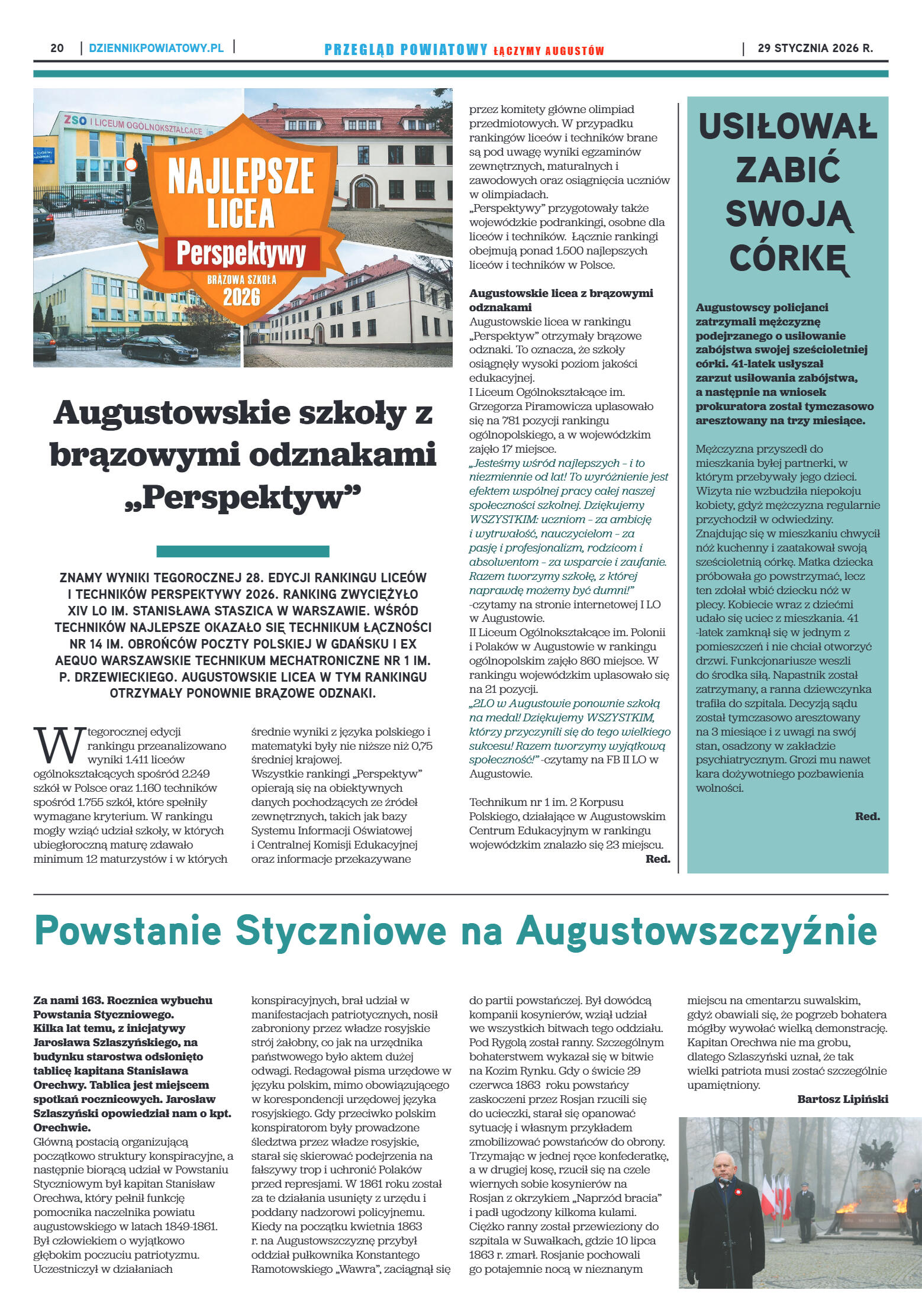 Miesięcznik Przegląd Powiatowy nr 1 z dnia 29 styc - strona 20