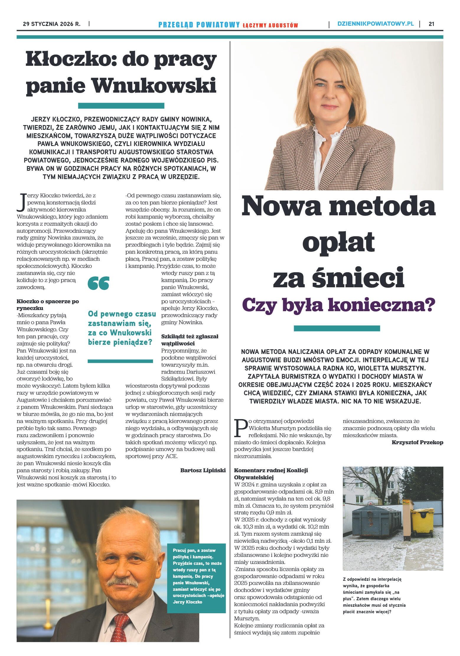 Miesięcznik Przegląd Powiatowy nr 1 z dnia 29 styc - strona 21