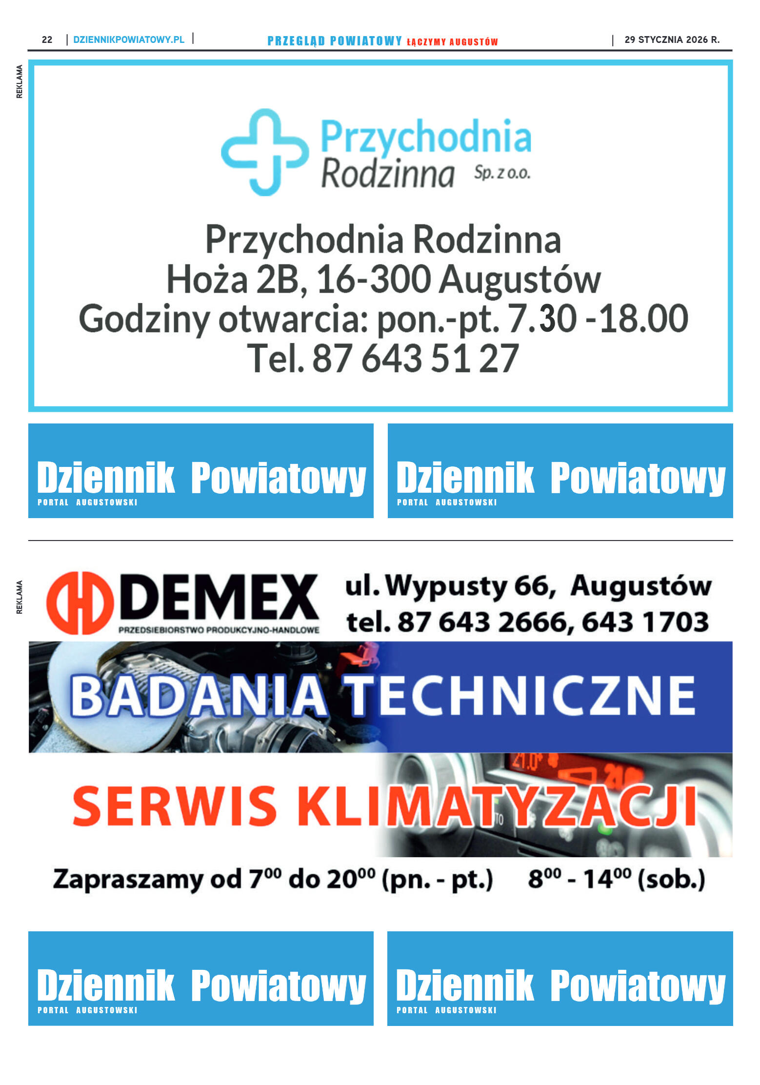 Miesięcznik Przegląd Powiatowy nr 1 z dnia 29 styc - strona 22