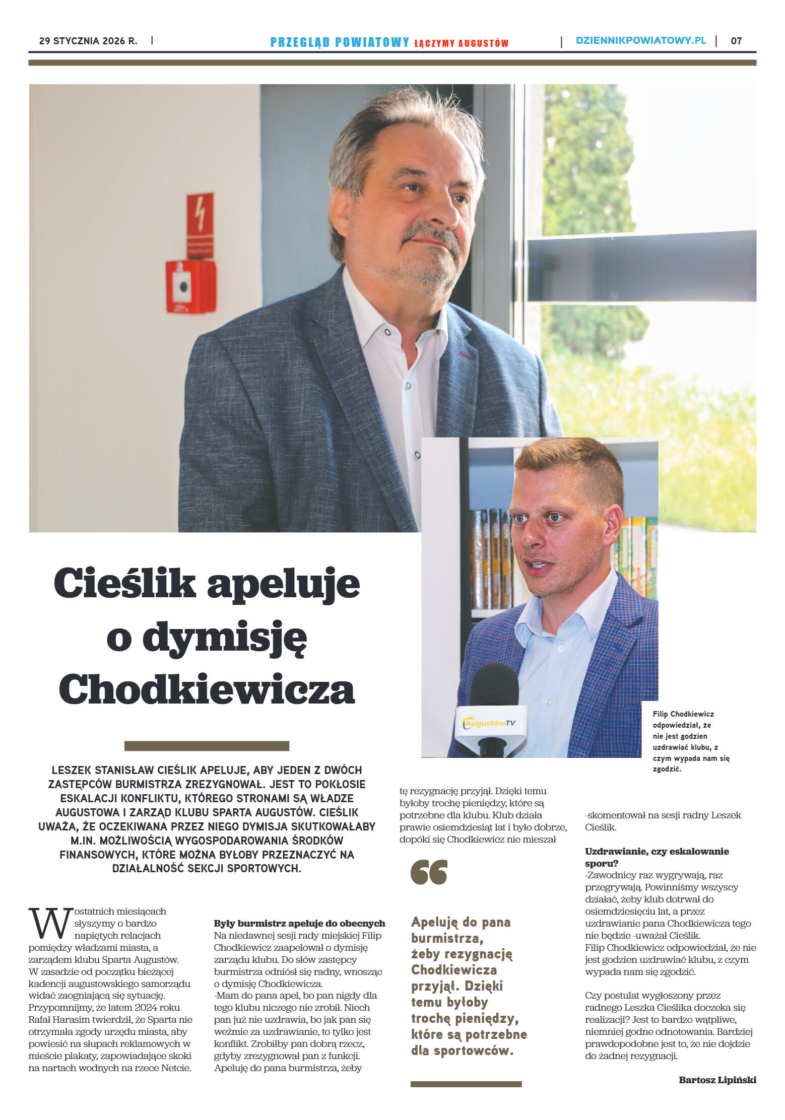 Miesięcznik Przegląd Powiatowy nr 1 z dnia 29 styc - strona 7