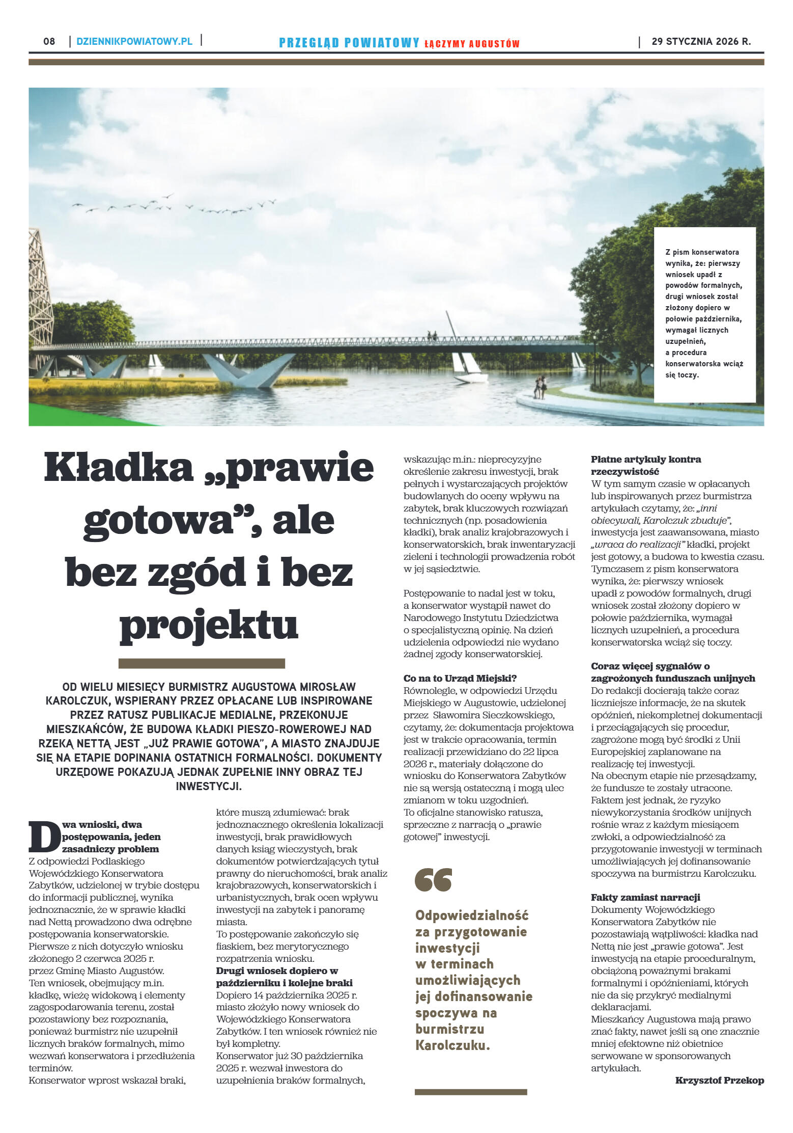 Miesięcznik Przegląd Powiatowy nr 1 z dnia 29 styc - strona 8