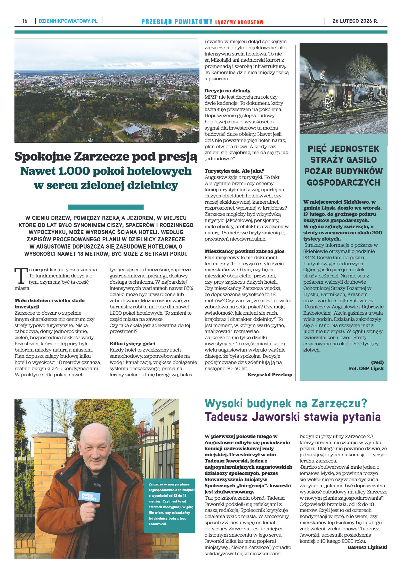 Miesięcznik Przegląd Powiatowy nr 2 z dnia 26 lute - strona 16