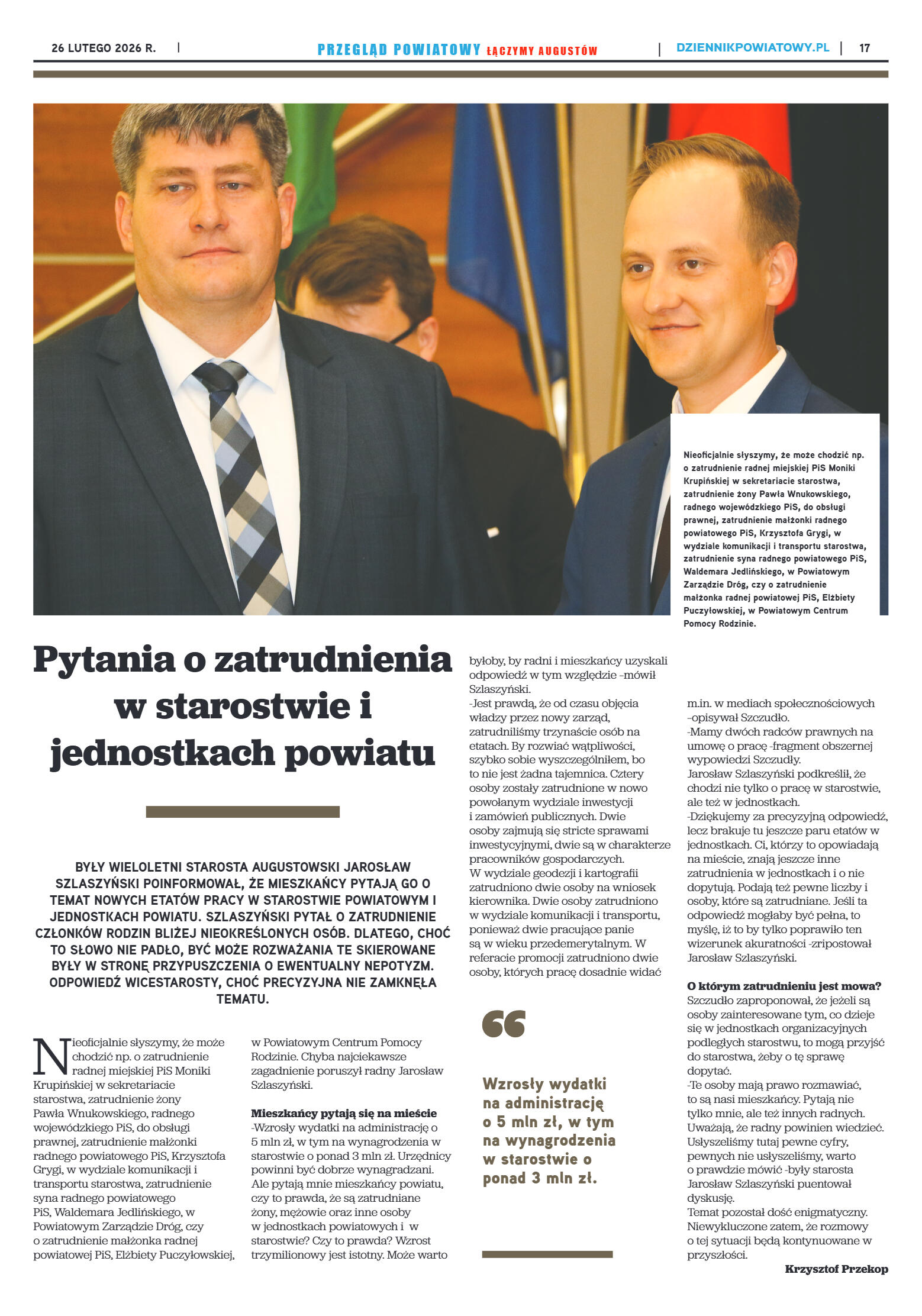 Miesięcznik Przegląd Powiatowy nr 2 z dnia 26 lute - strona 17