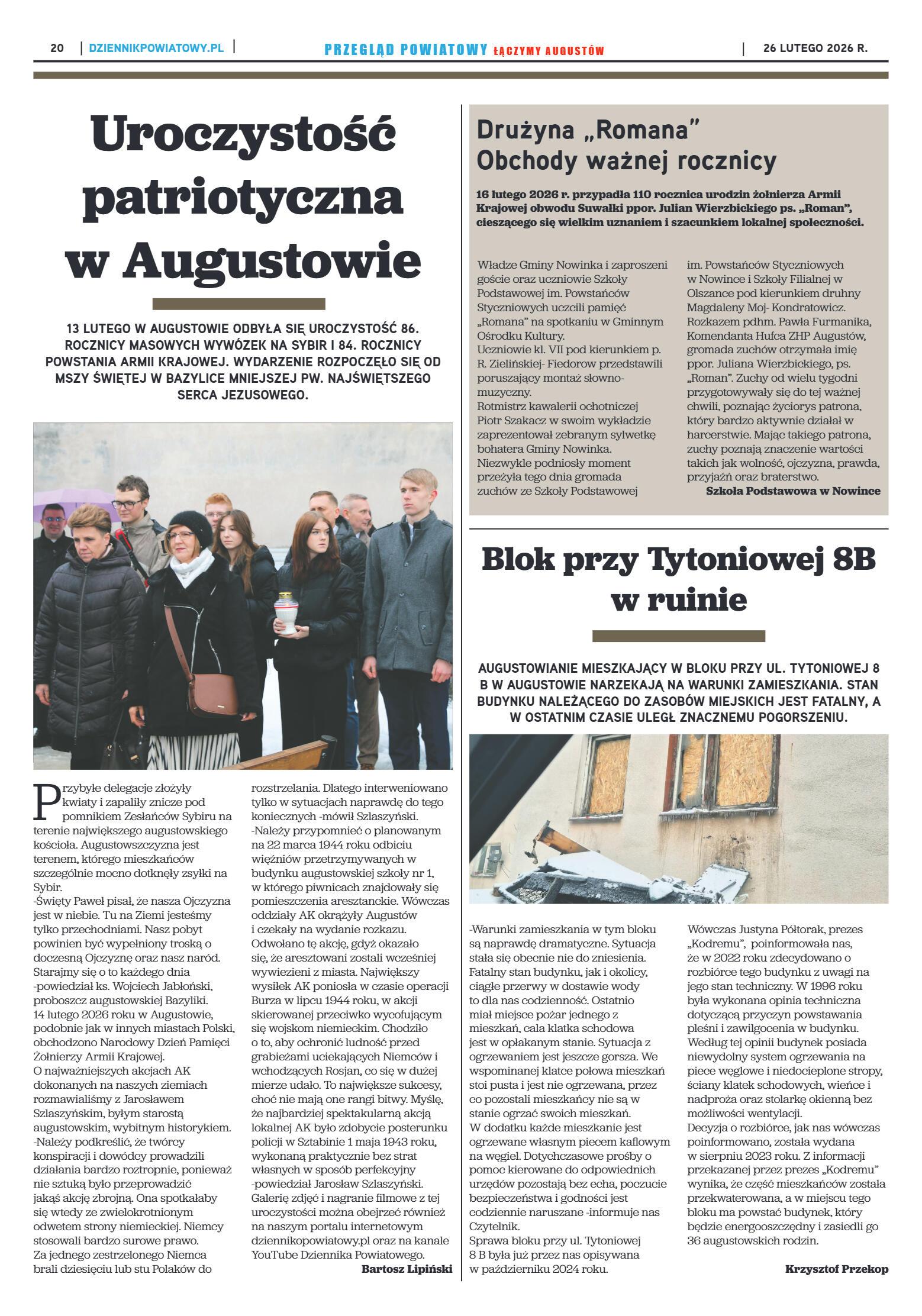 Miesięcznik Przegląd Powiatowy nr 2 z dnia 26 lute - strona 20