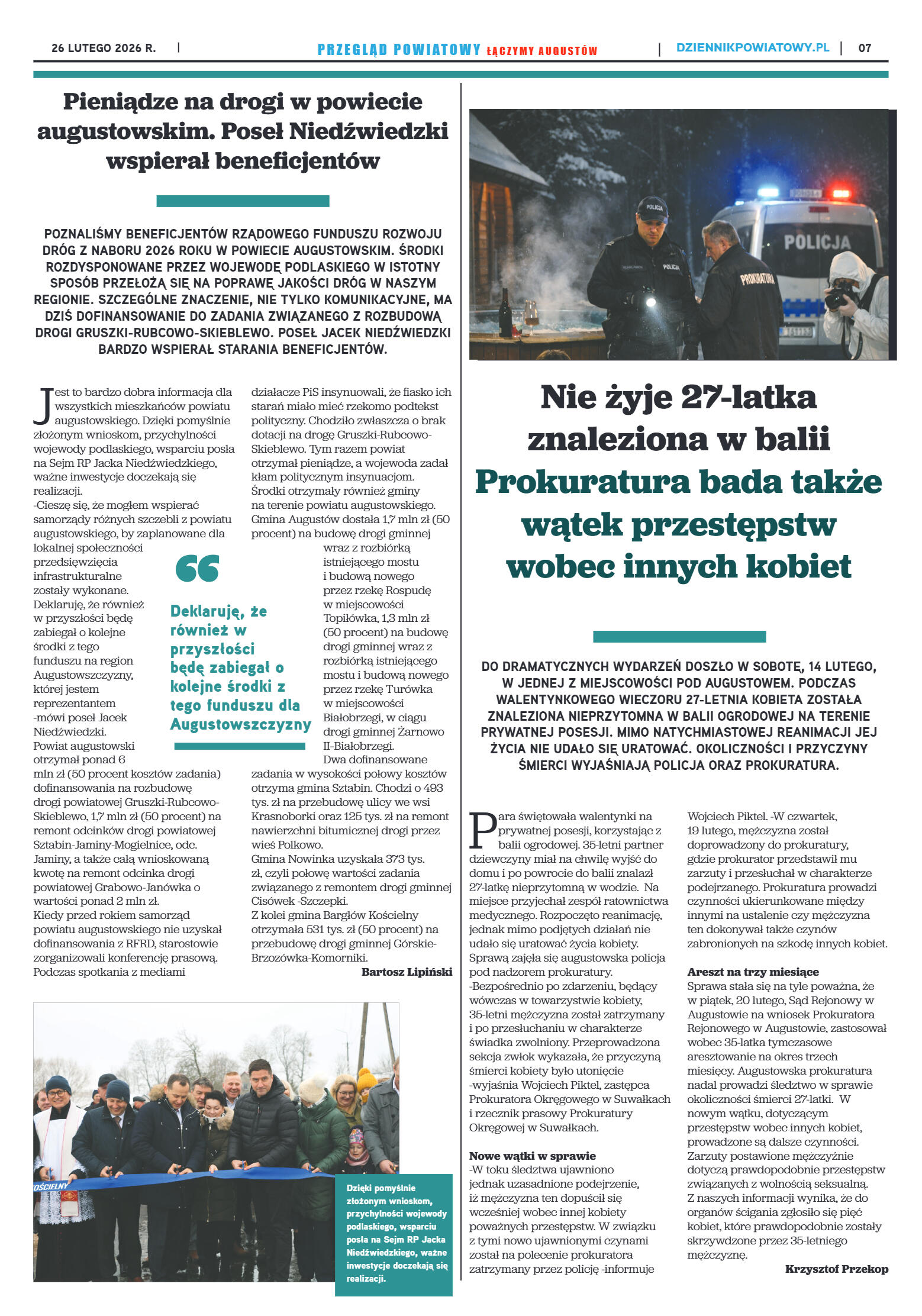 Miesięcznik Przegląd Powiatowy nr 2 z dnia 26 lute - strona 7