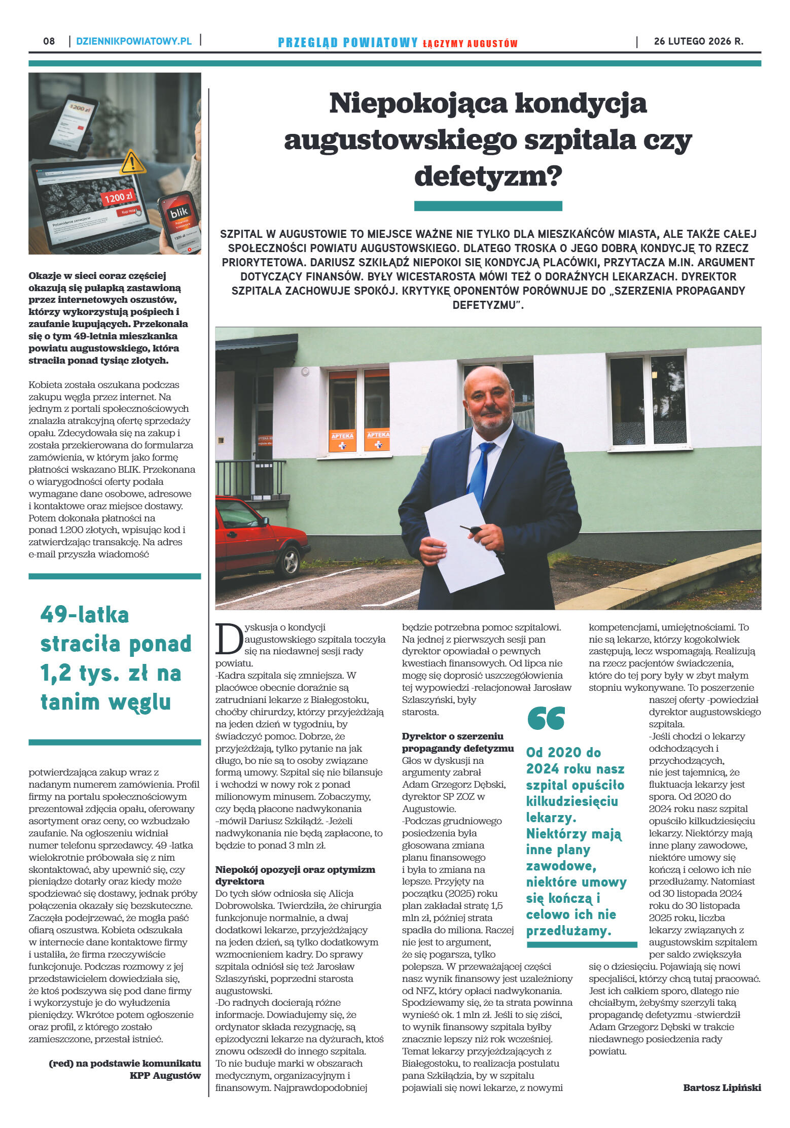 Miesięcznik Przegląd Powiatowy nr 2 z dnia 26 lute - strona 8