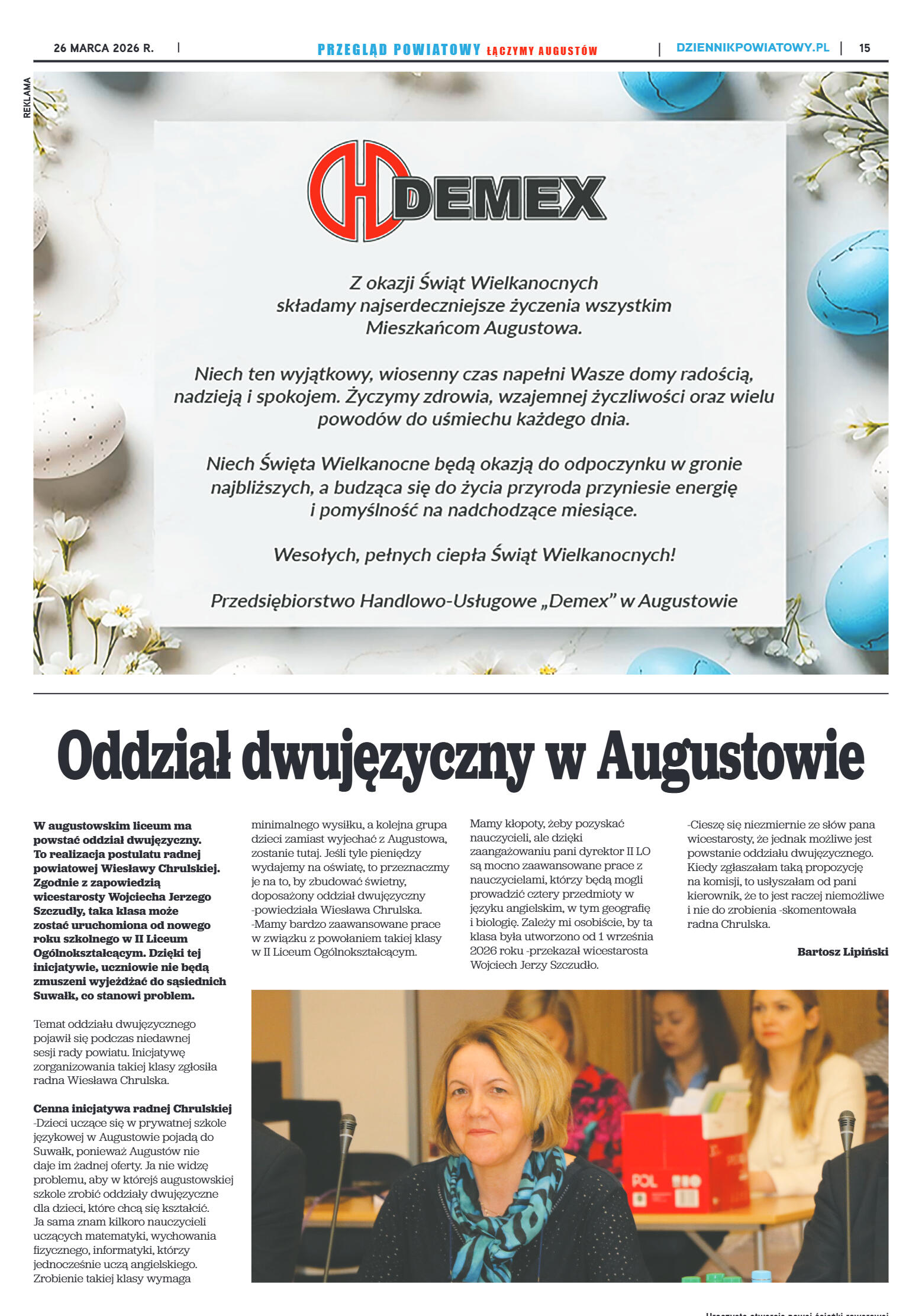 Miesięcznik Przegląd Powiatowy nr 3 z dnia 26 marc - strona 15