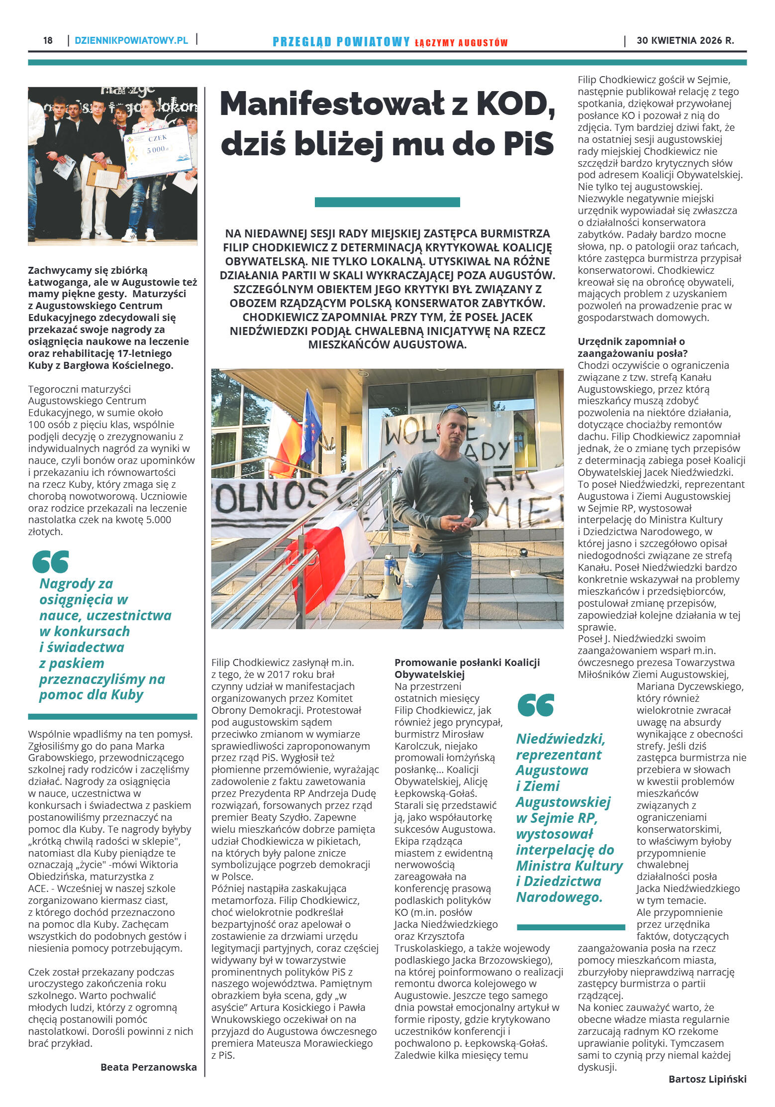 Miesięcznik Przegląd Powiatowy nr 4 z dnia 30 kwie - strona 18