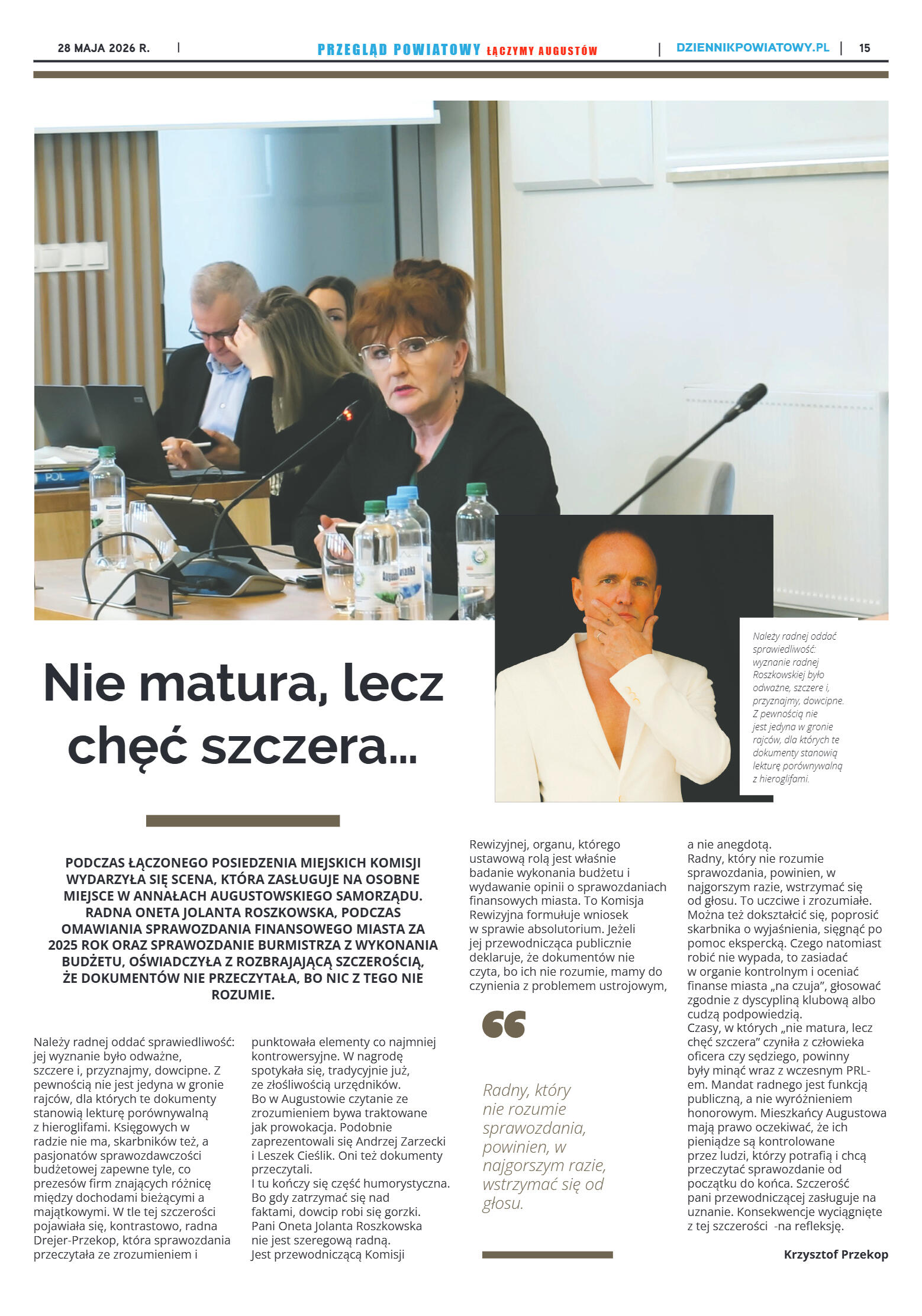 Miesięcznik Przegląd Powiatowy nr 5 z dnia 28 maja - strona 15