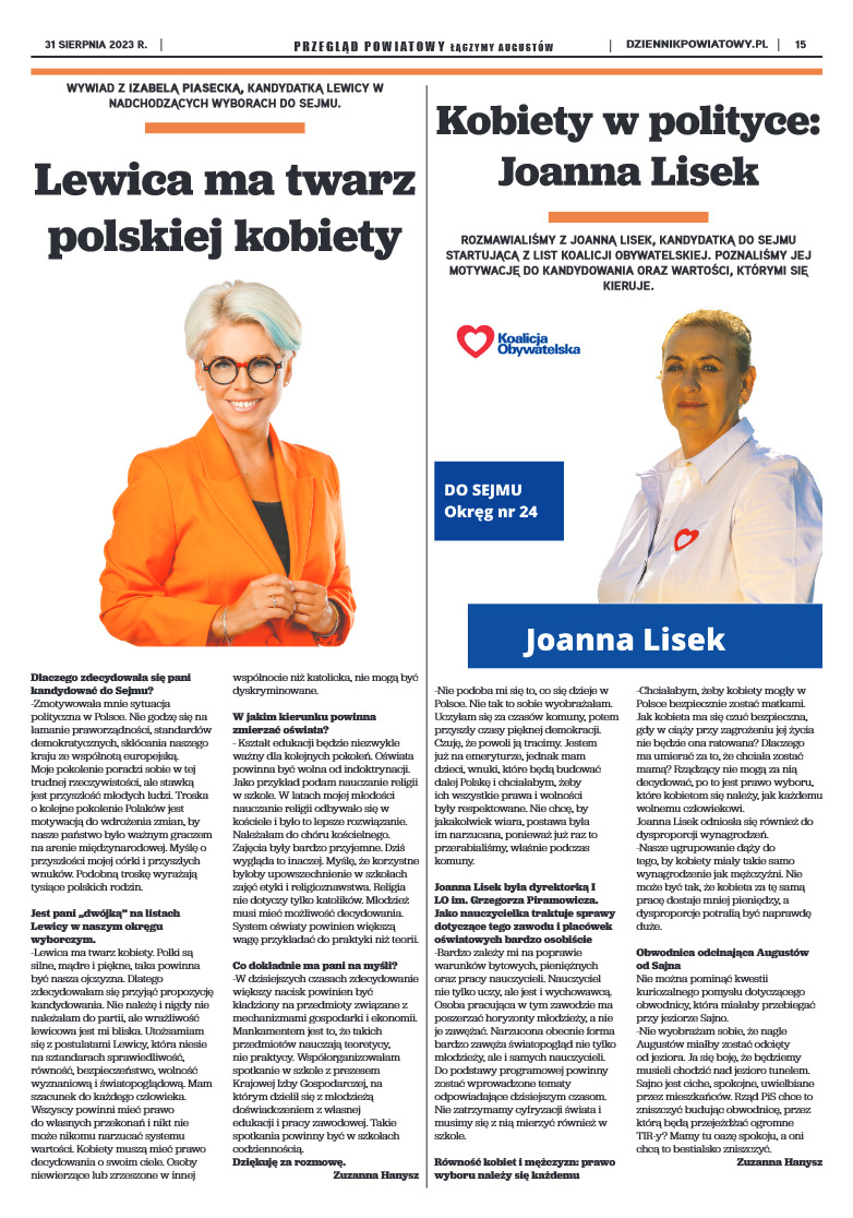 Wydanie Przeglądu Powiatowego nr 32/1156 z 31-08-2 - strona 15