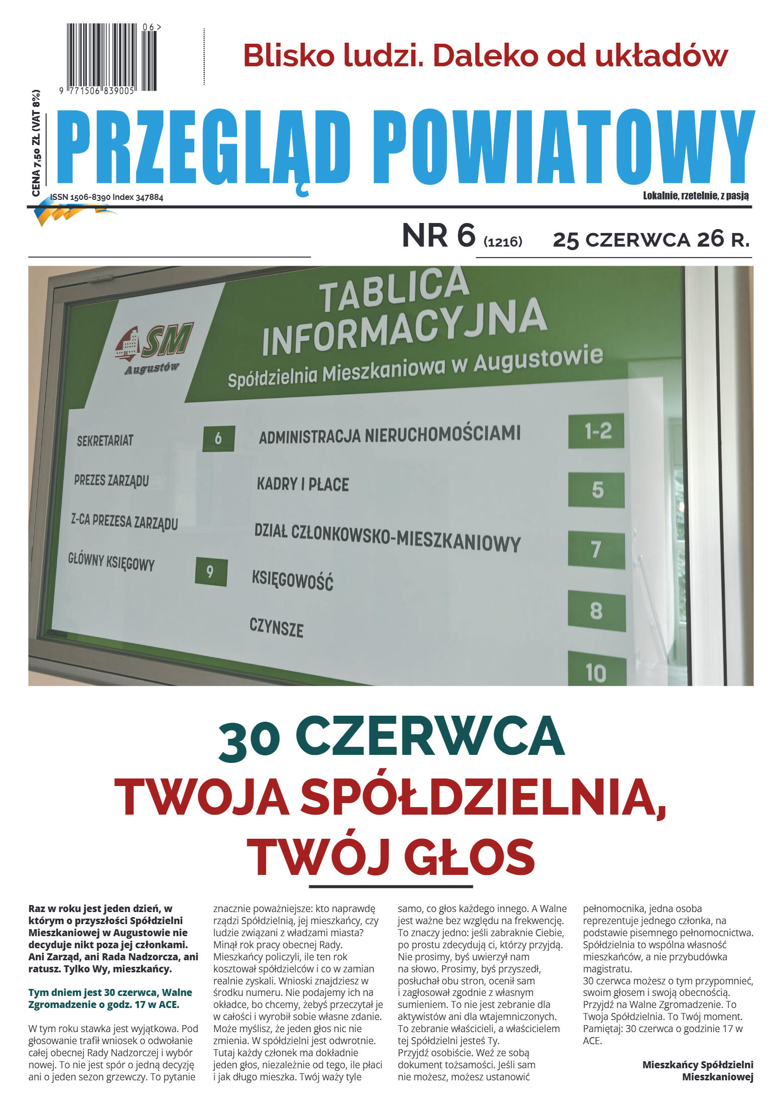 Miesięcznik Przegląd Powiatowy nr 6 z dnia 25 czer - strona 1