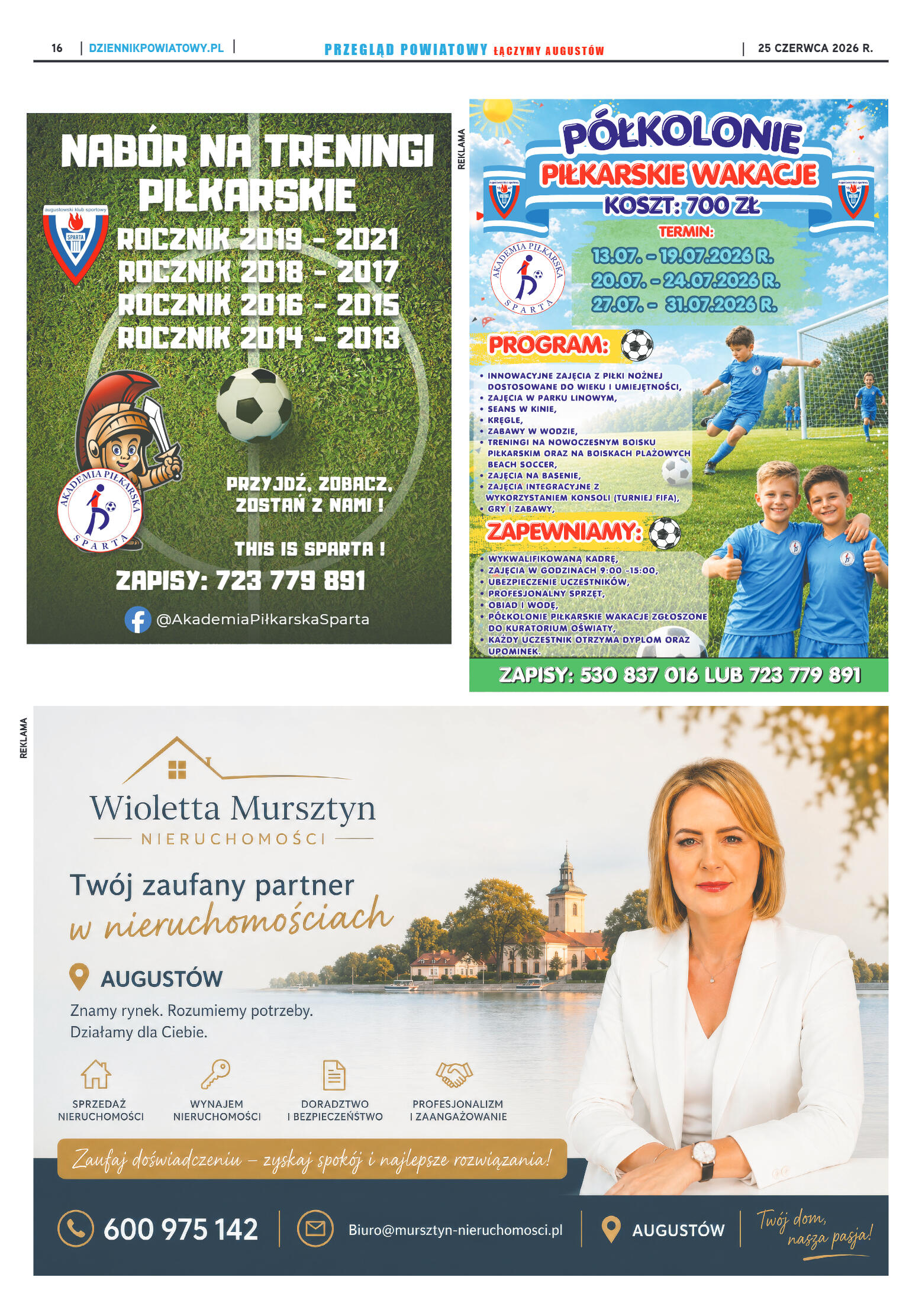 Miesięcznik Przegląd Powiatowy nr 6 z dnia 25 czer - strona 16