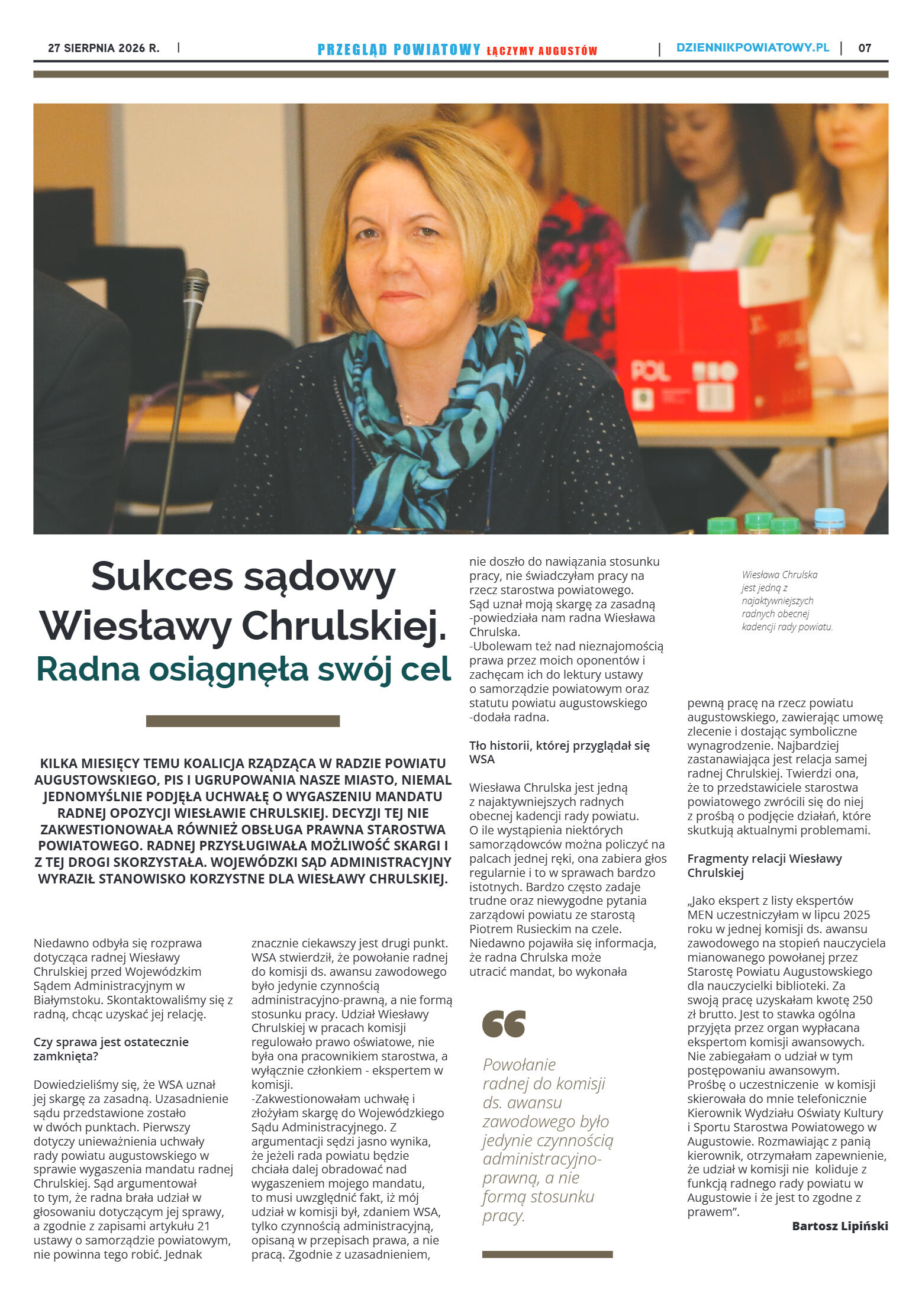 Miesięcznik Przegląd Powiatowy nr 8 z dnia 27 sier - strona 7