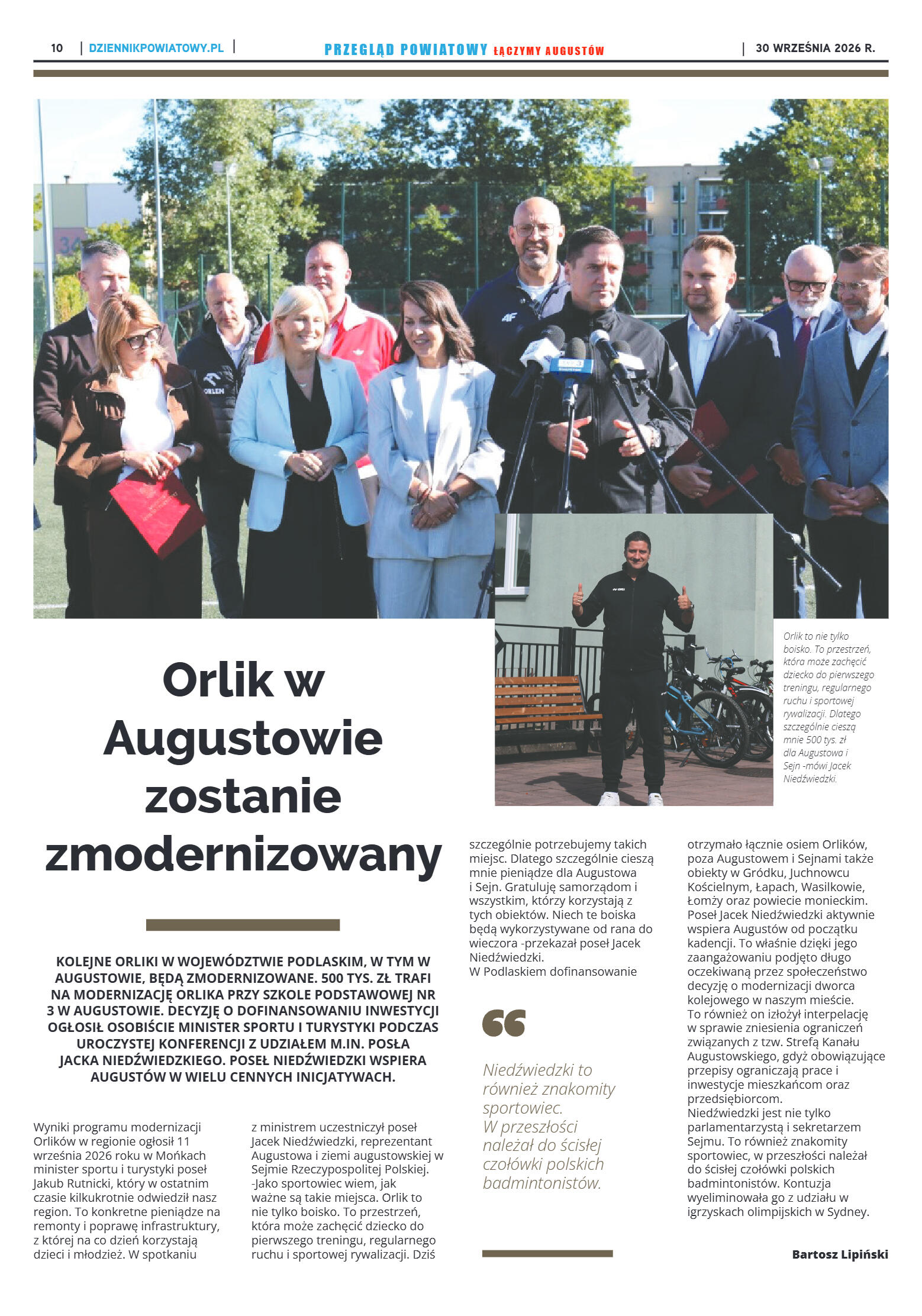 Miesięcznik Przegląd Powiatowy nr 9 z dnia 30 wrze - strona 10