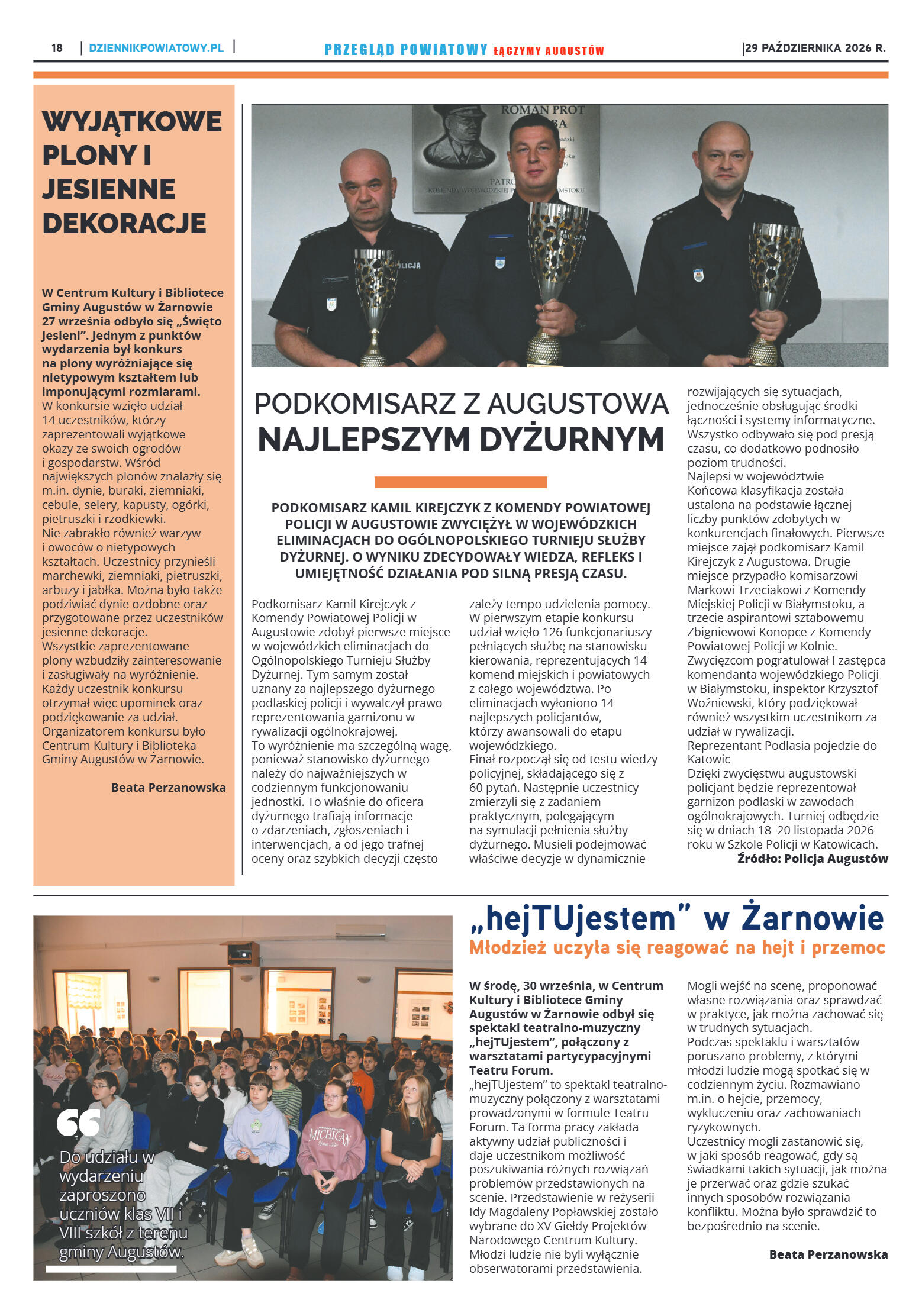 Miesięcznik Przegląd Powiatowy nr 10 z dnia 29 paź - strona 18